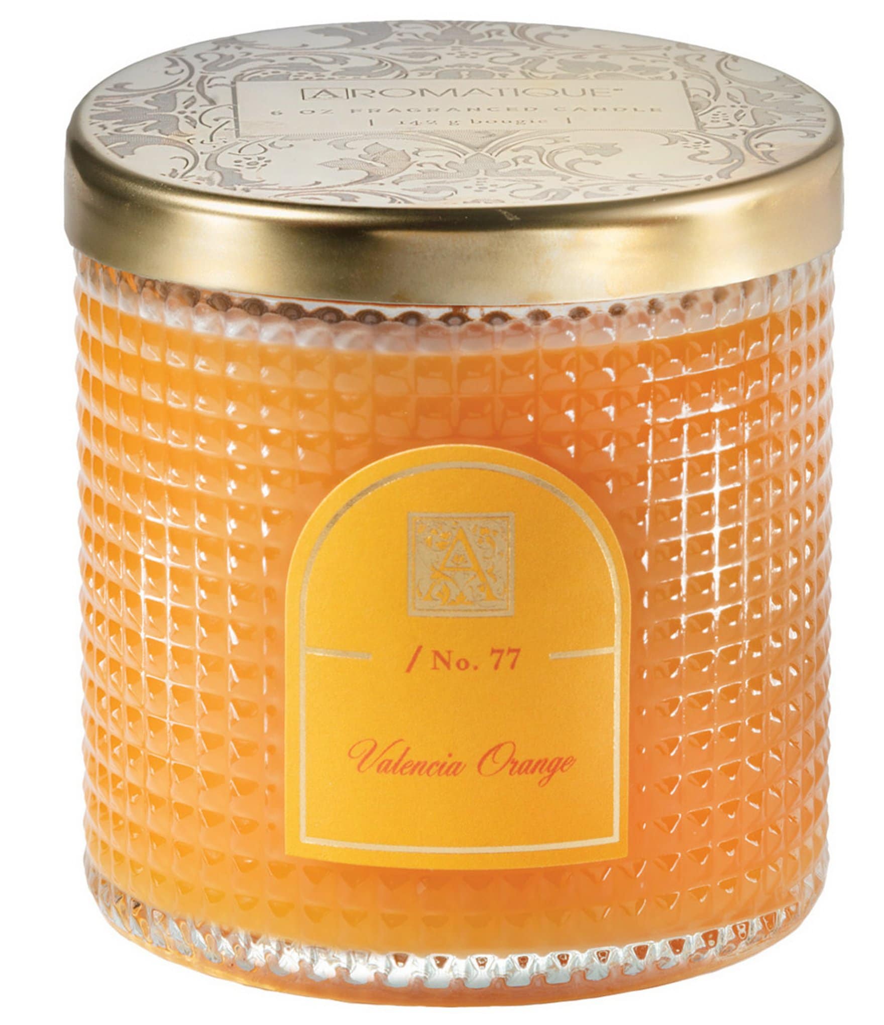 Aromatique Valencia Orange Textured Glass Candle with Lid