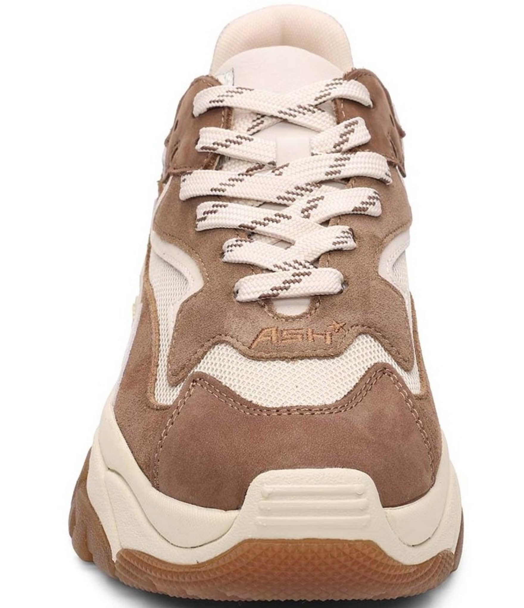 ASH Addict Leather and Suede Lace Up Wedge Sneakers