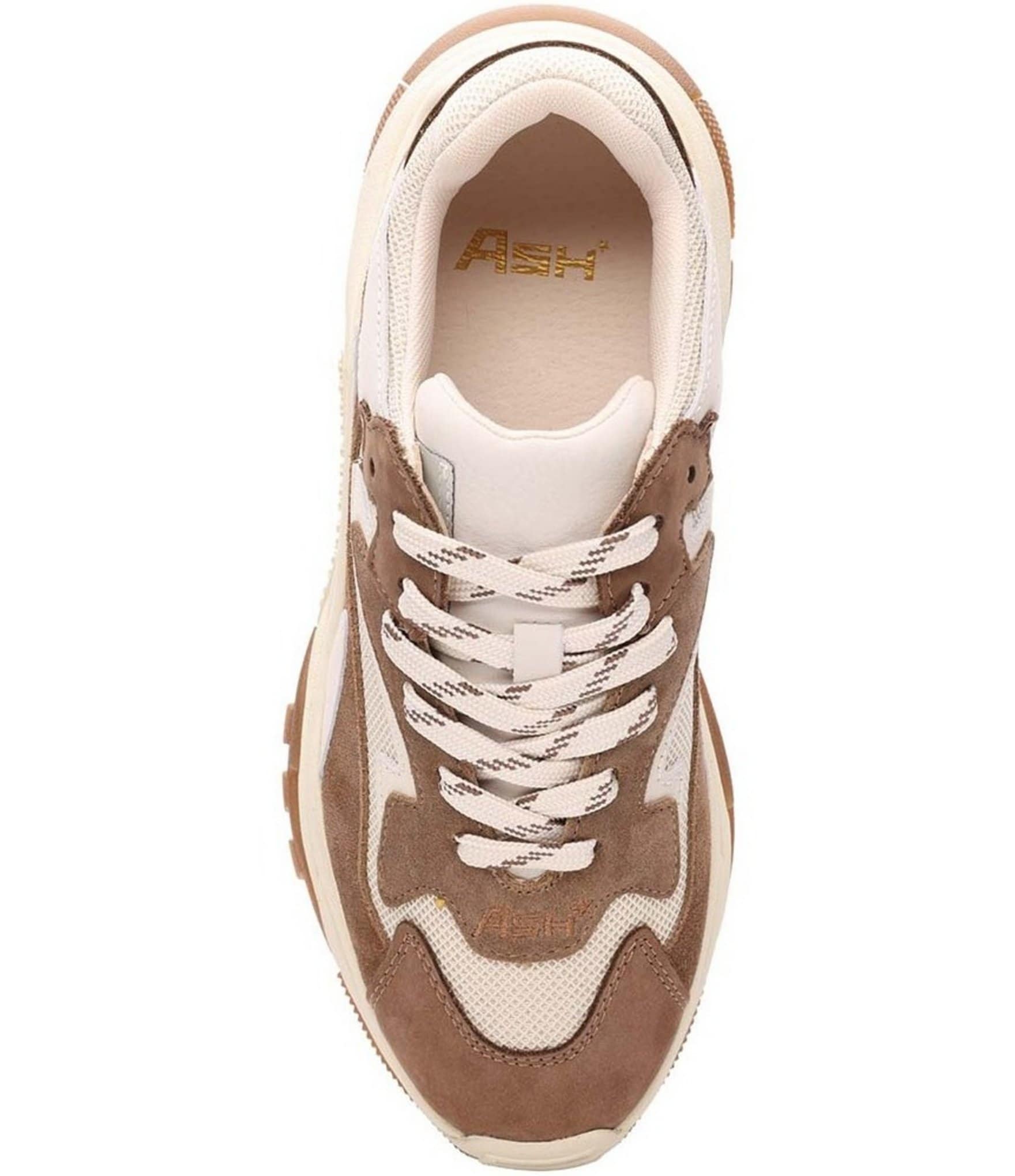 ASH Addict Leather and Suede Lace Up Wedge Sneakers