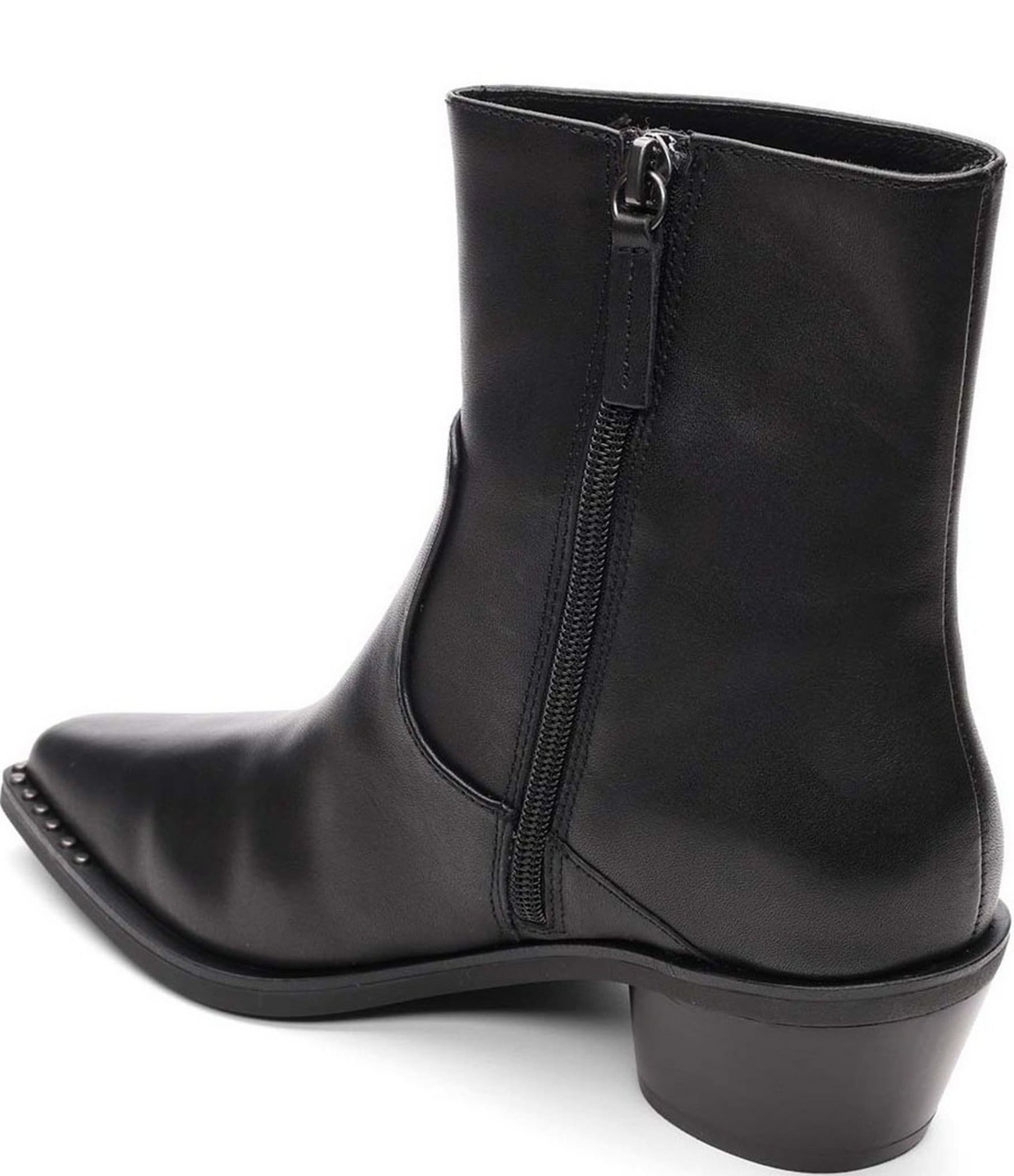 ASH Hasley Leather Western Inspired Stud Trim Booties