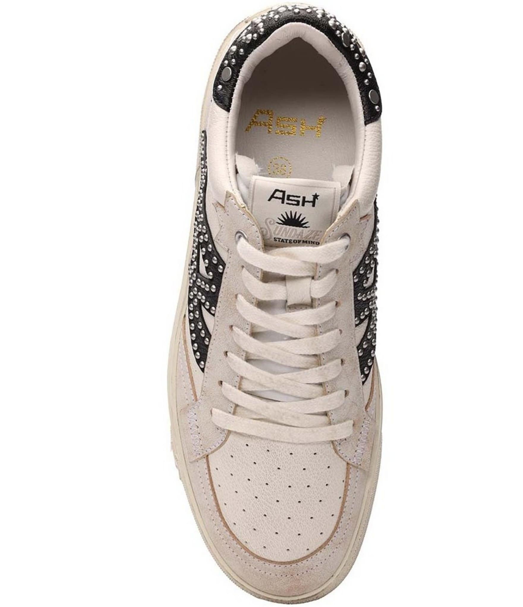 ASH Moonlight Leather Stud Detail Lace Up Sneakers