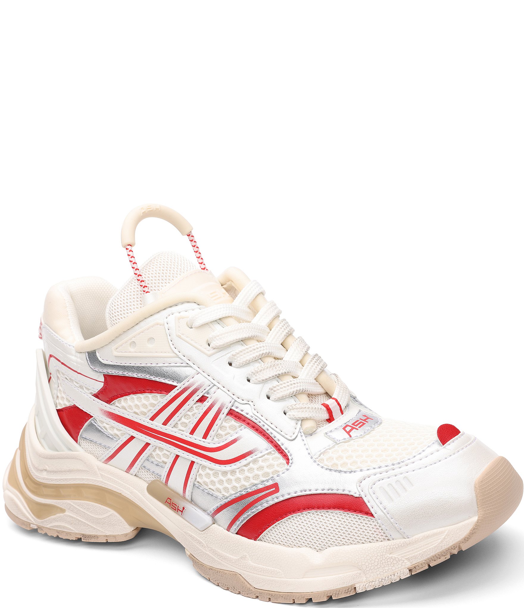 スニーカー ASH Women Sneakers MATCHBIS01 LEATHERWHITE PLATINO White ASH Moby White Platform Sneakers - Women's