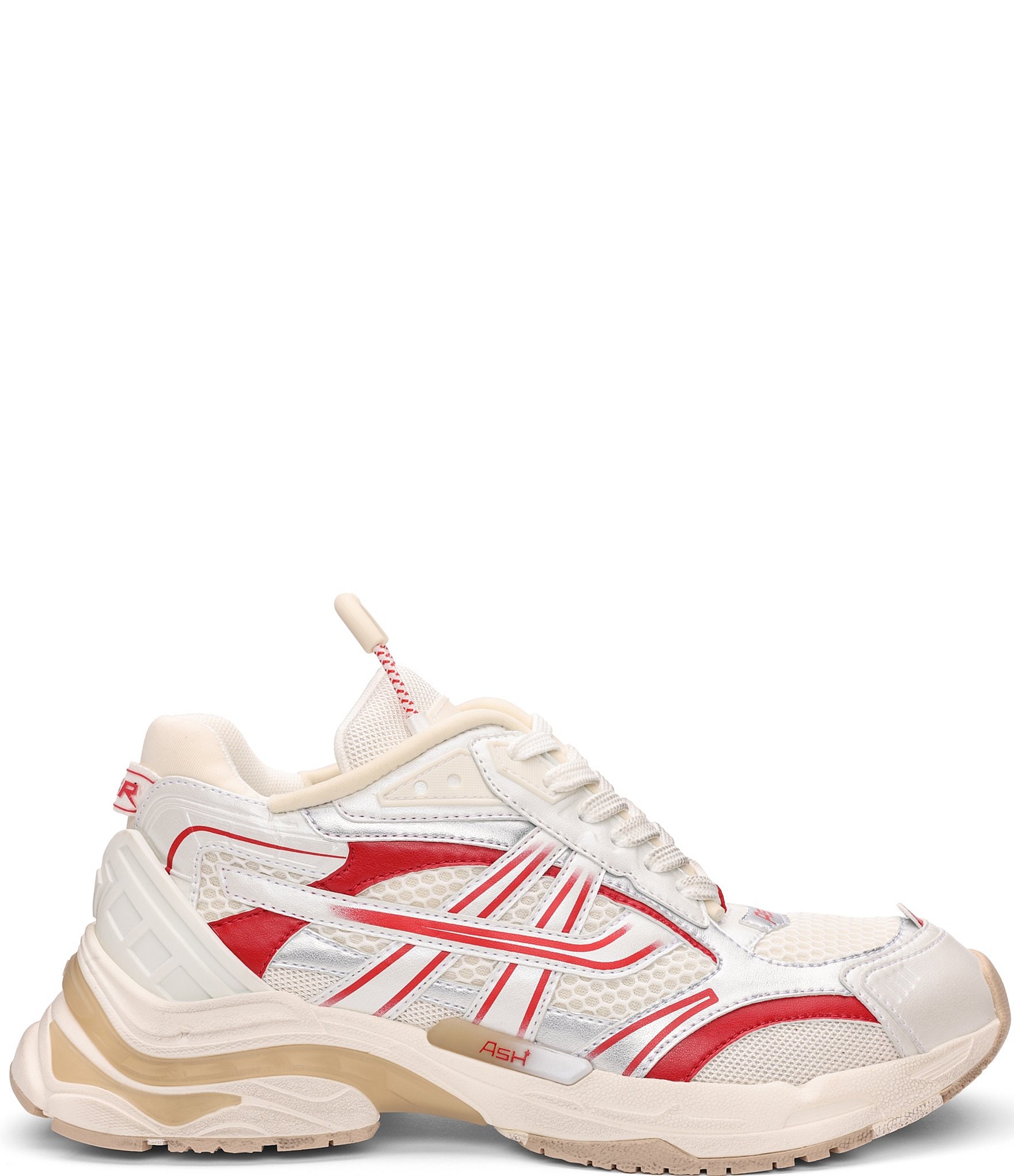 ASH Race Mesh Leather Lace Up Sneakers