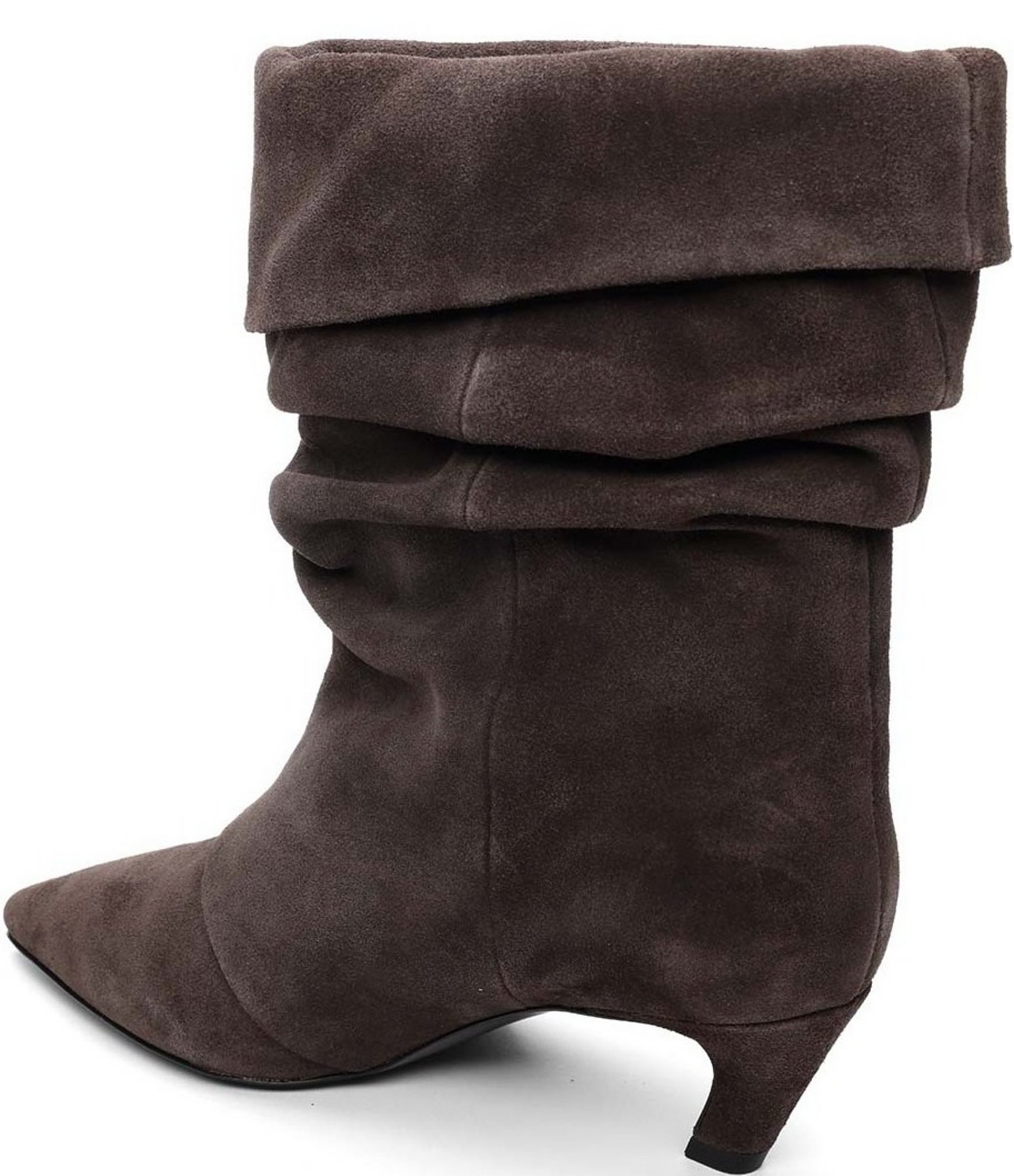 ASH Virgee Suede Slouch Shaft Kitten Heel Mid Calf Boots
