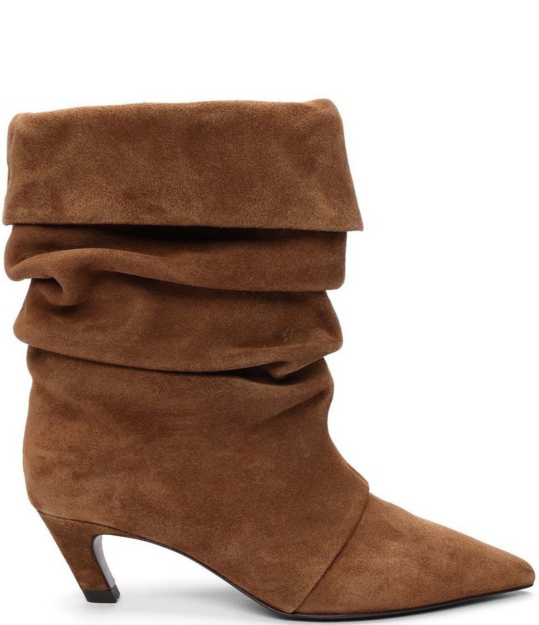 ASH Virgee Suede Slouch Shaft Kitten Heel Mid Calf Boots