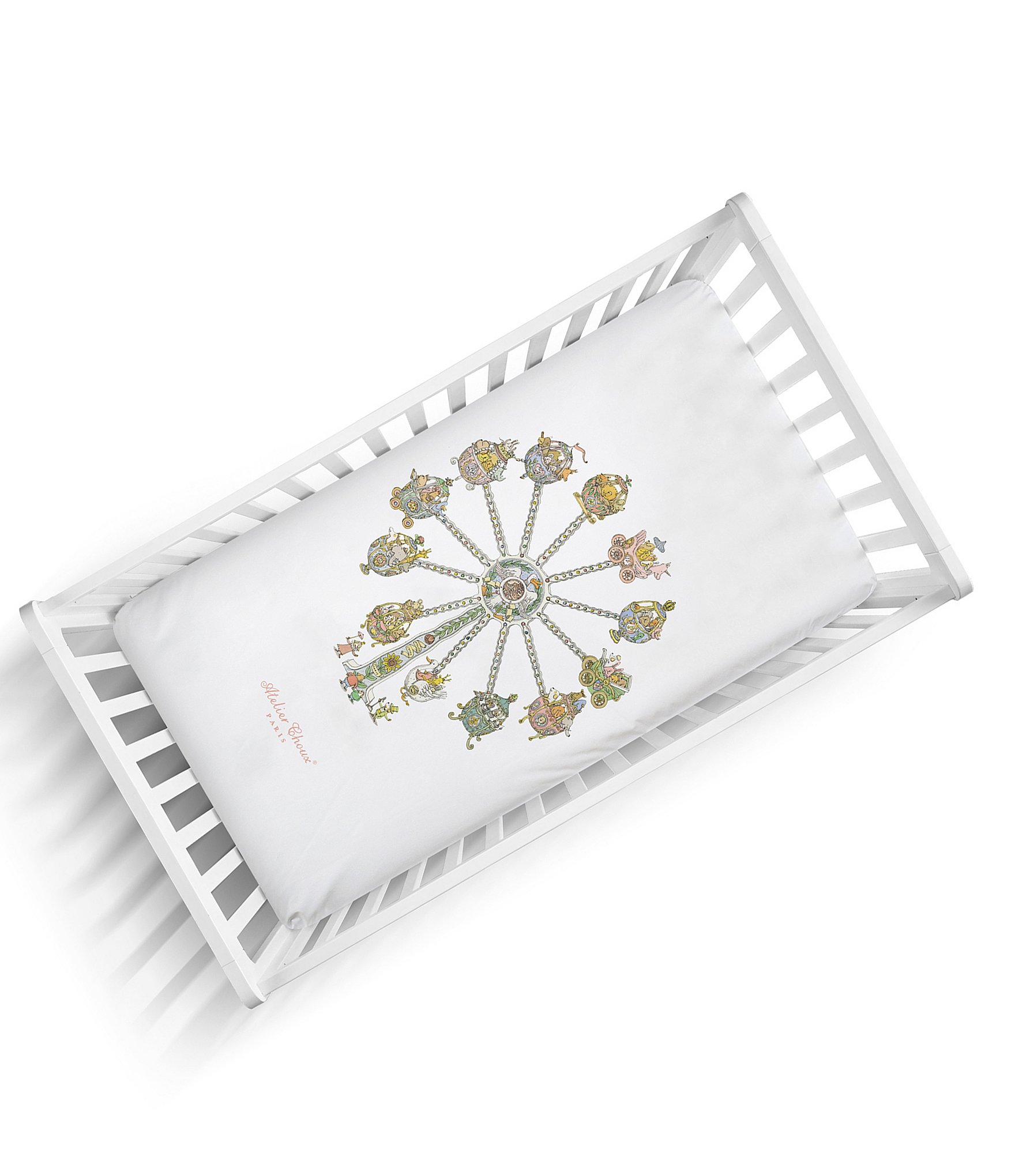 Atelier Choux Paris Ferris Wheel Organic Cotton Fitted Crib Sheets