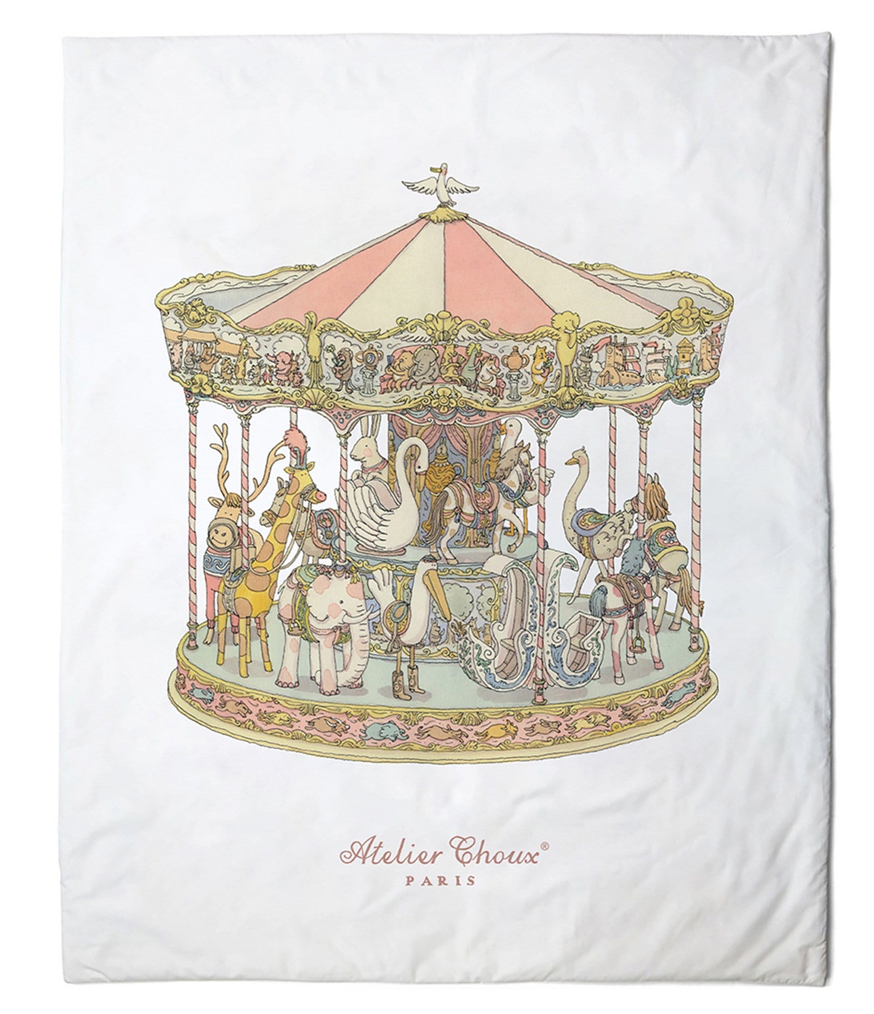 Atelier Choux Paris Reversible Quilt Paris/Carousel Pink