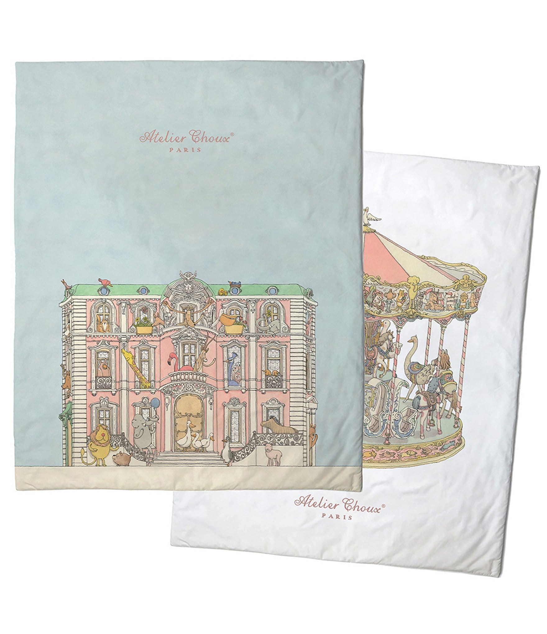 Atelier Choux Paris Reversible Quilt Paris/Carousel Pink