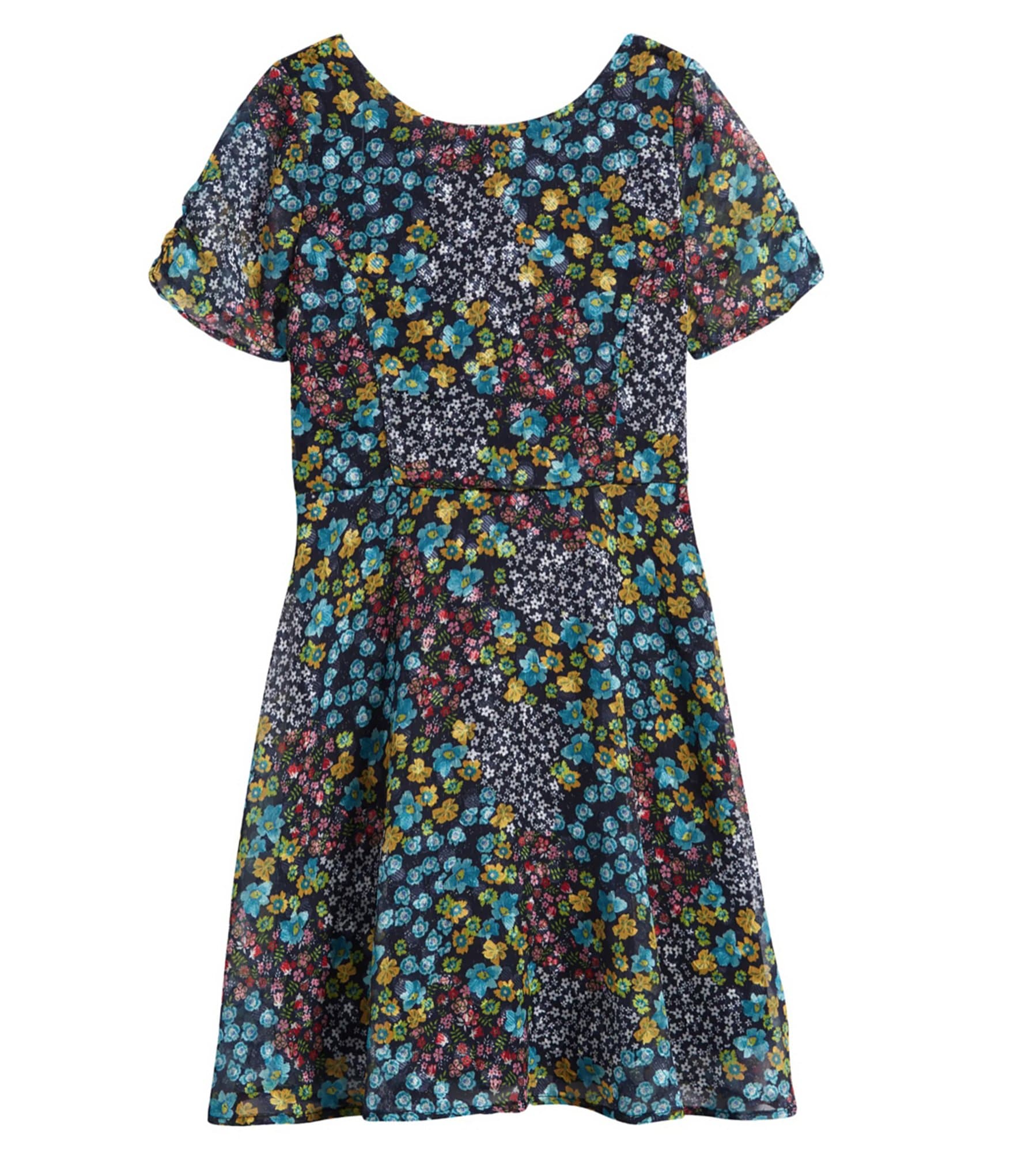 Ava & Yelly Big Girls 7-16 Short-Sleeve floral Print A-Line Dress ...