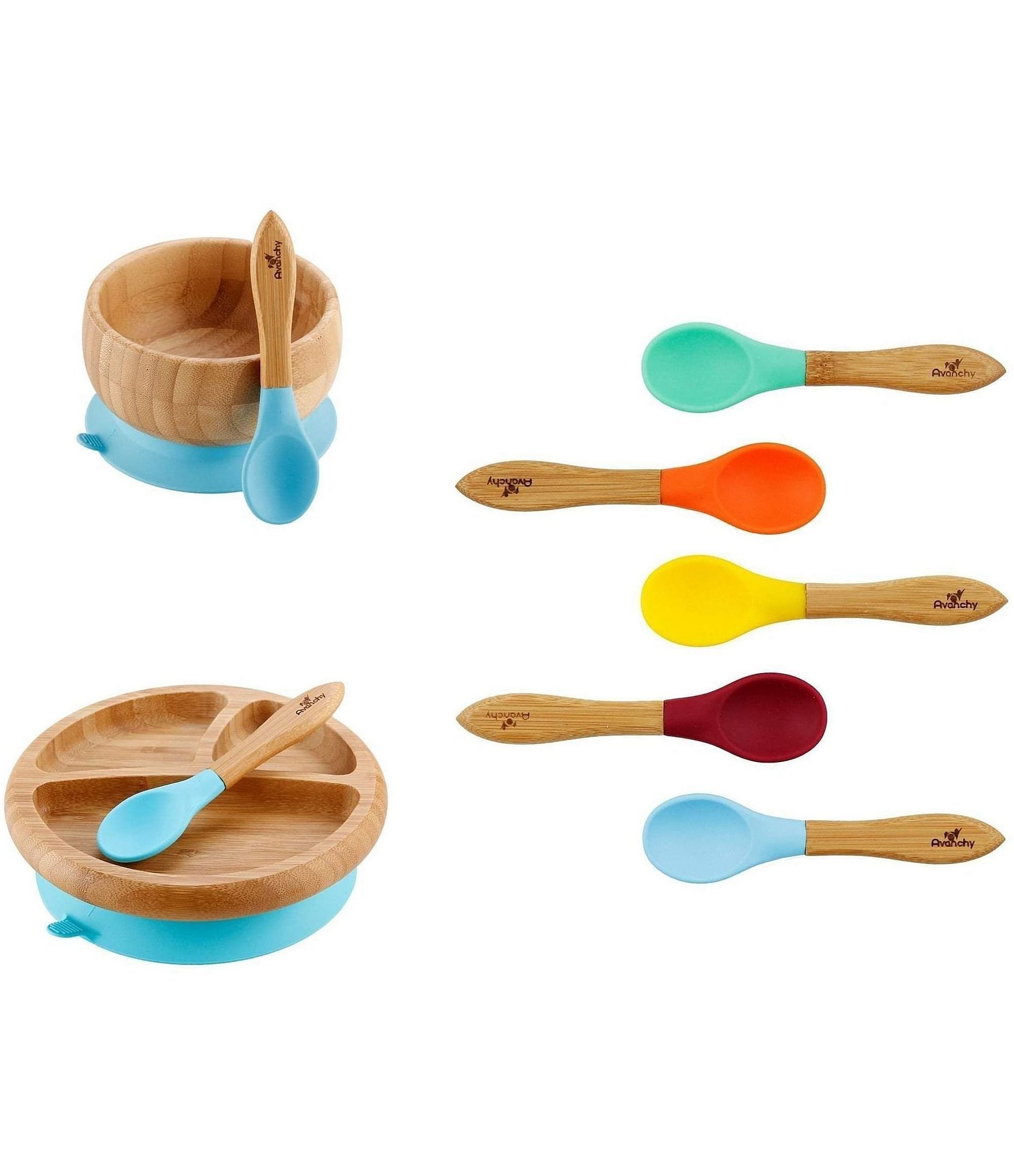 Avanchy  Bamboo Infant Spoons: Long handles for Parent-Led