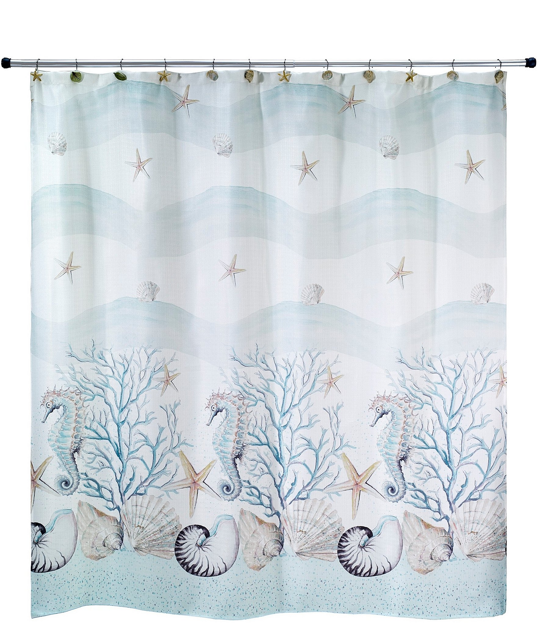 White Avanti Linens Butterfly Garden Collection Shower Curtain