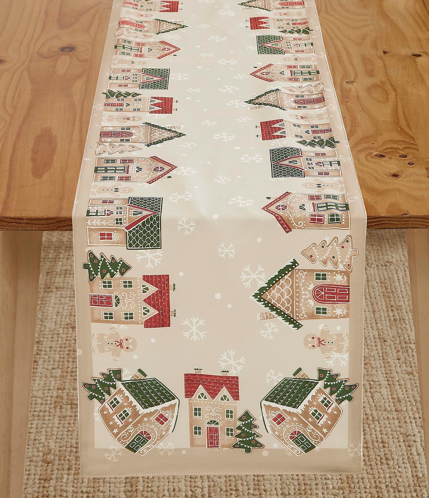 Avanti Linens Gingerbread Village Collection Table Runner, 72#double;