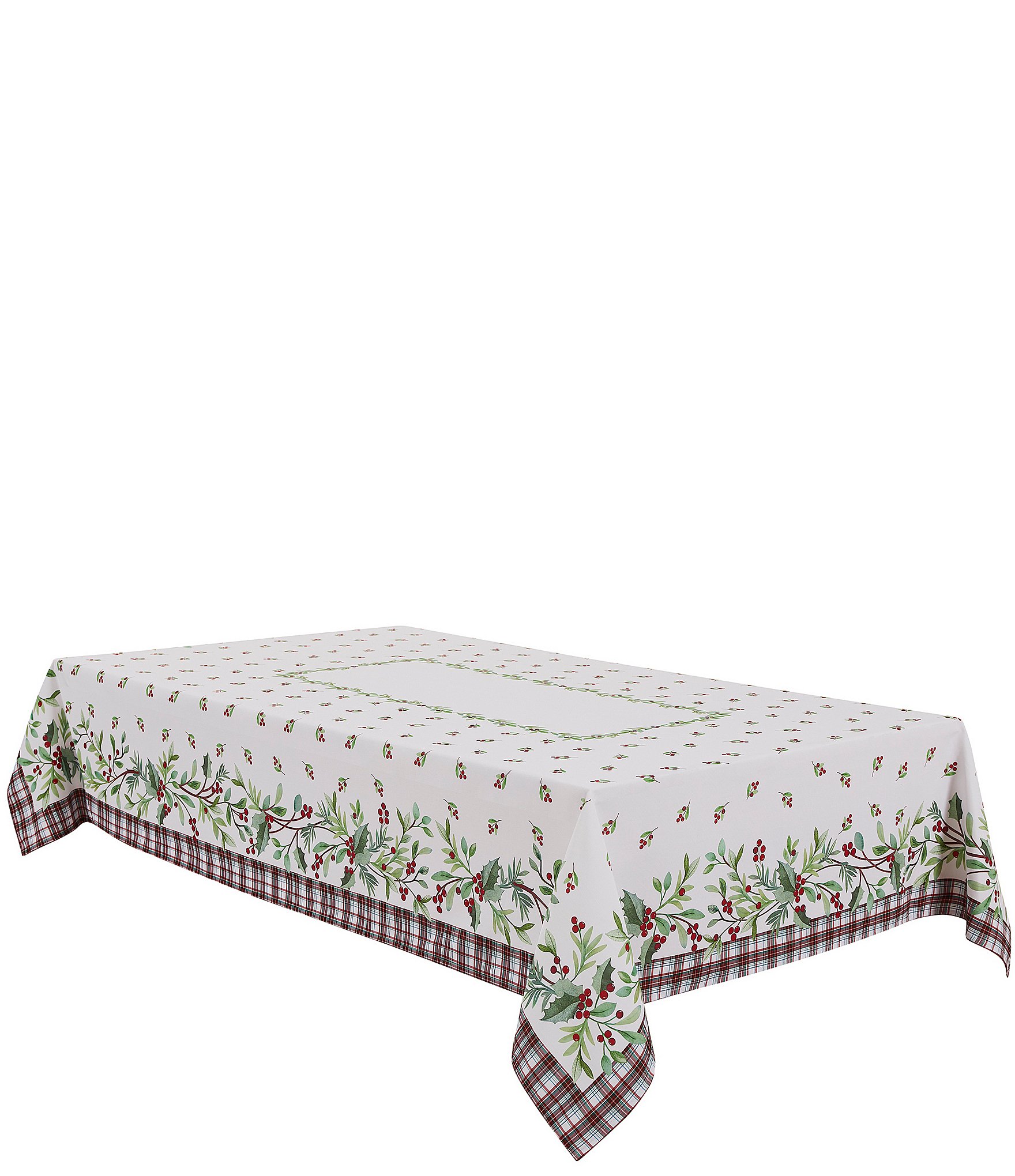 Avanti Linens Holly Plaid Collection Tablecloth
