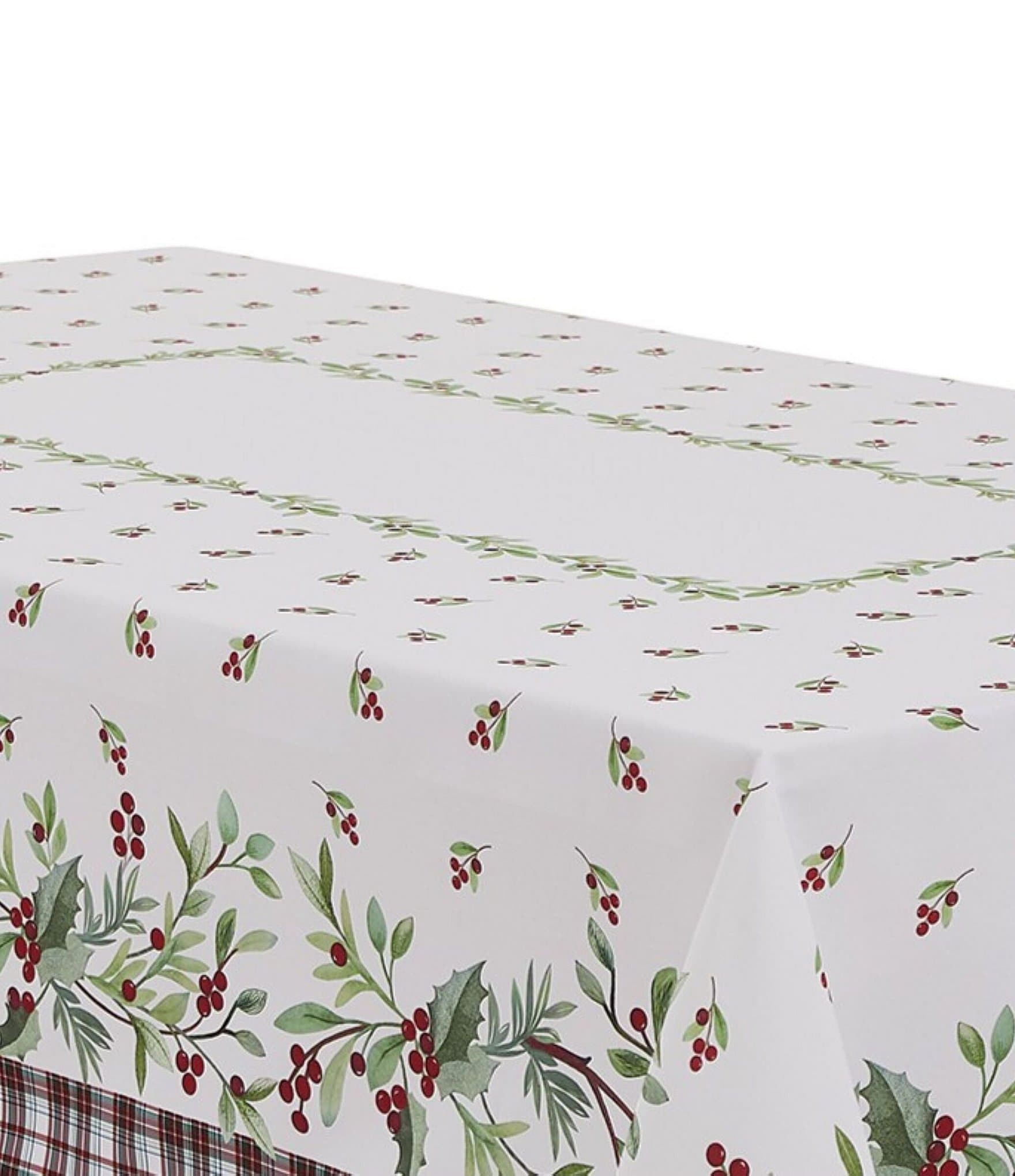 Avanti Linens Holly Plaid Collection Tablecloth