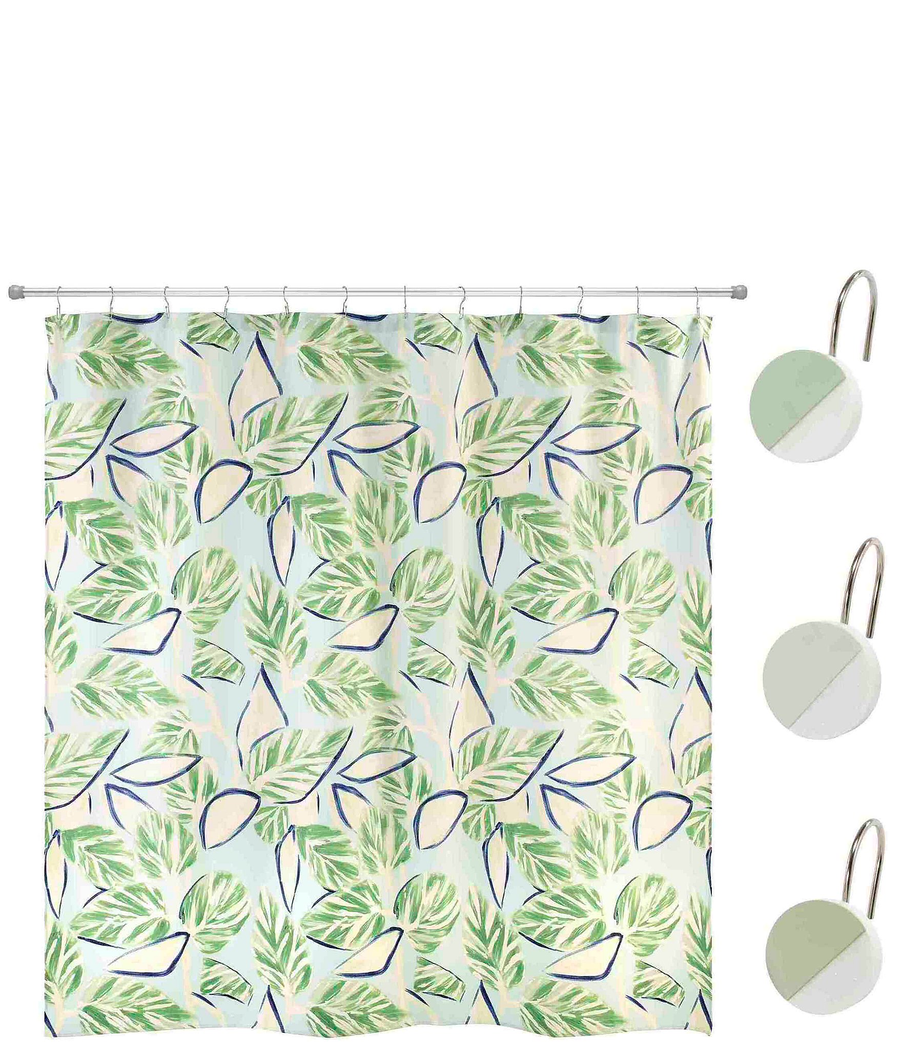Avanti Linens Nicole Miller Tropiluxe Shower Curtain / Hook Set