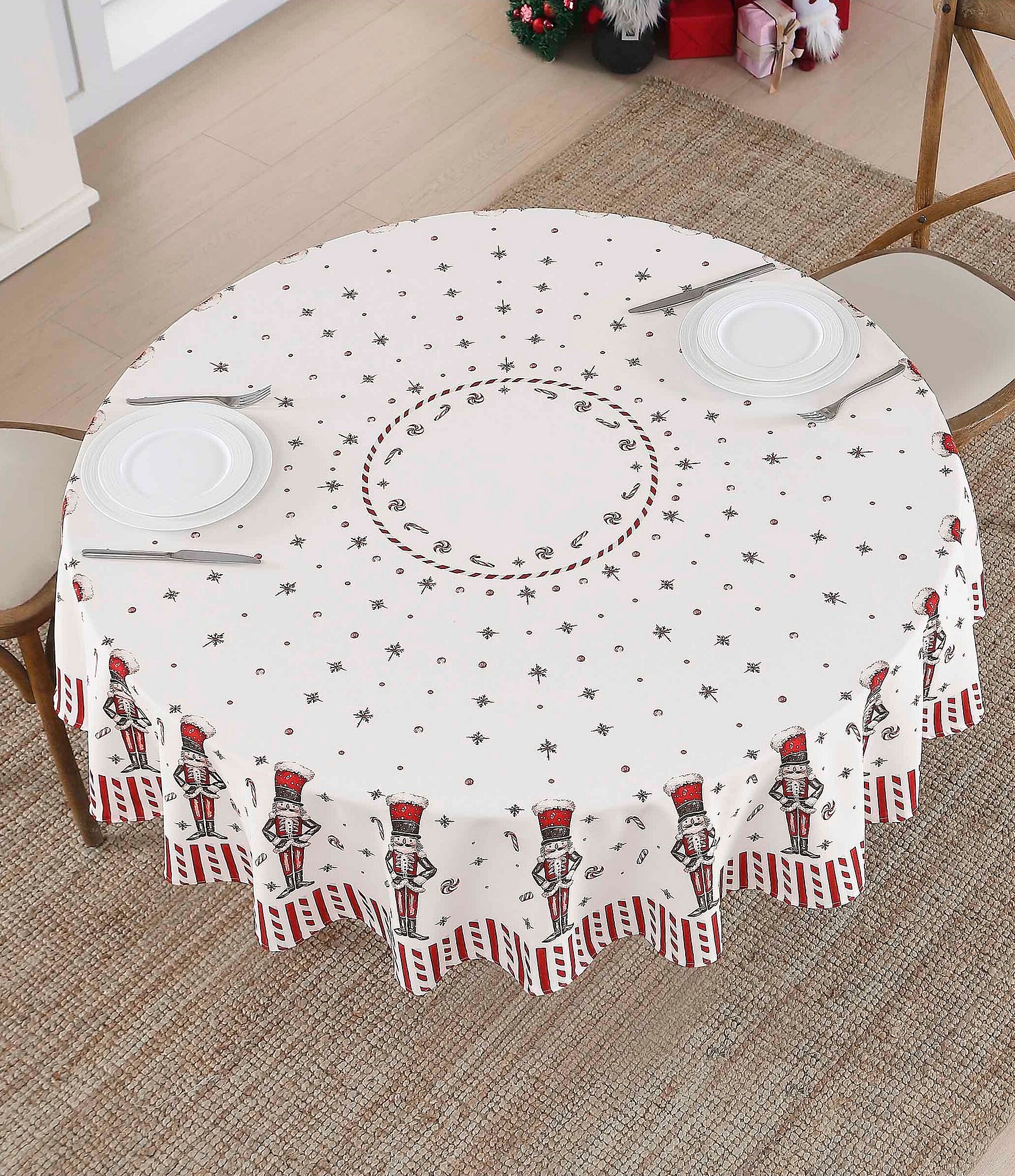Avanti Linens Nutcracker Candy Collection Tablecloth