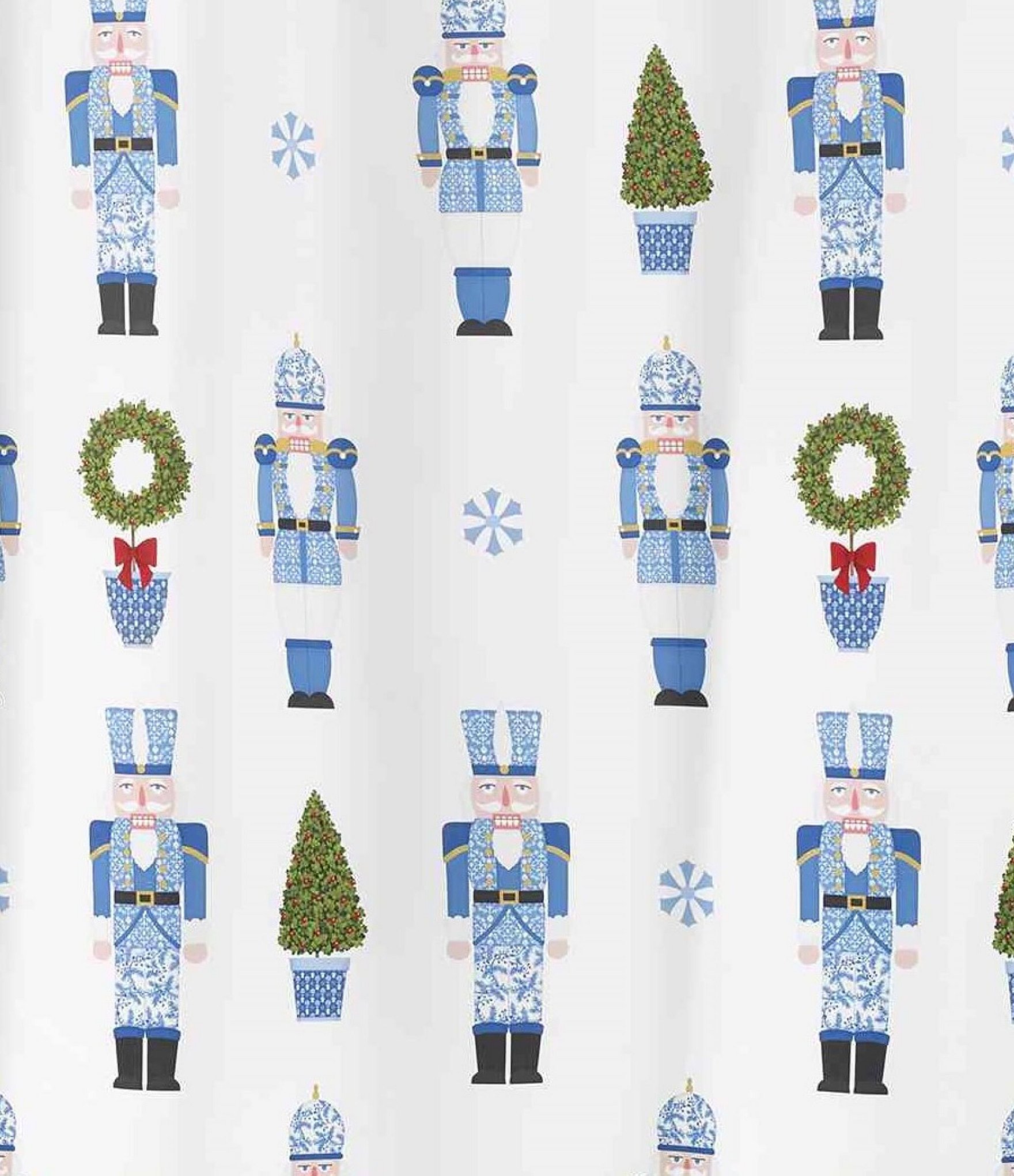 Avanti Linens Nutcracker Trellis Collection Decorative Holiday Shower Curtain
