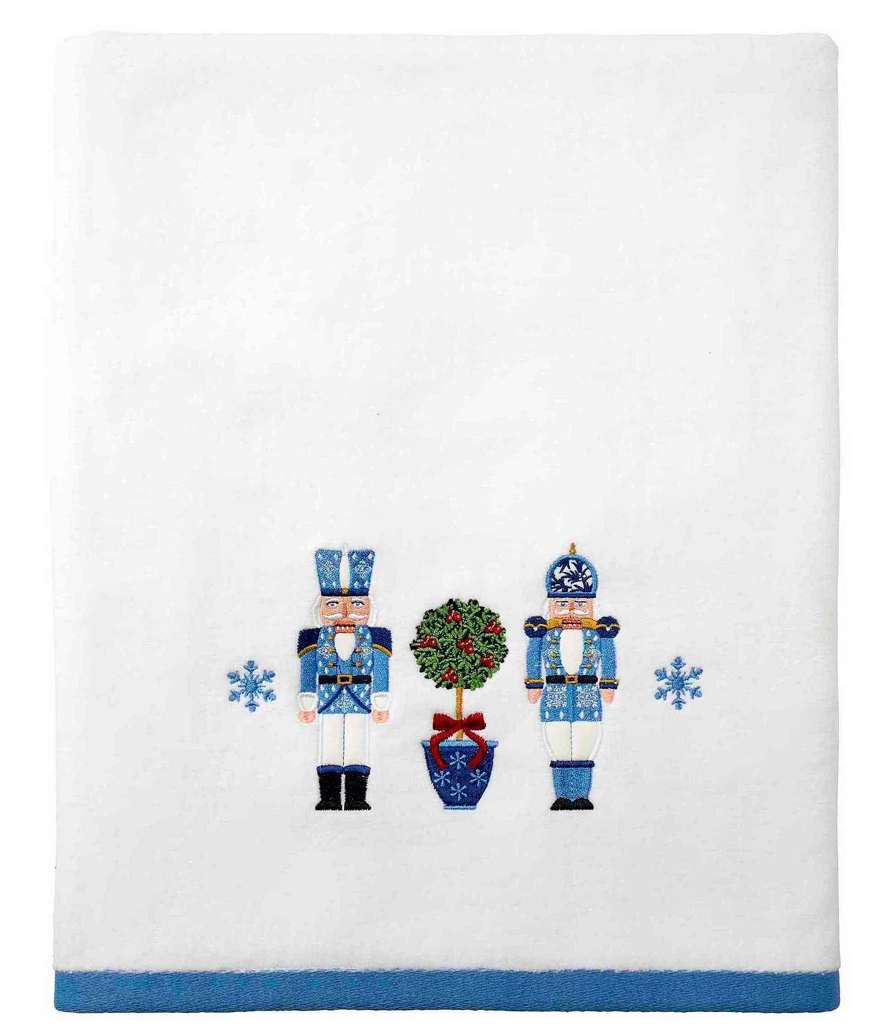 Avanti Linens Nutcracker Trellis Decorative Embroidered Bath Towels