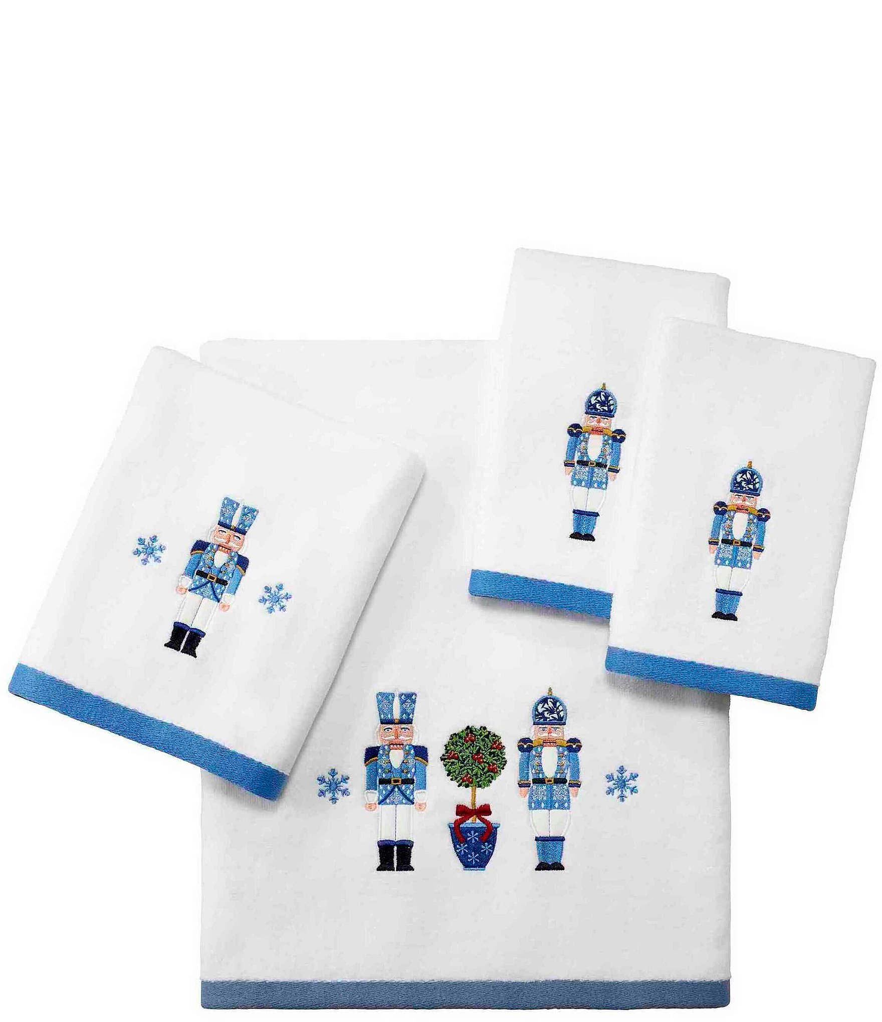 Avanti Linens Nutcracker Trellis Decorative Embroidered Bath Towels