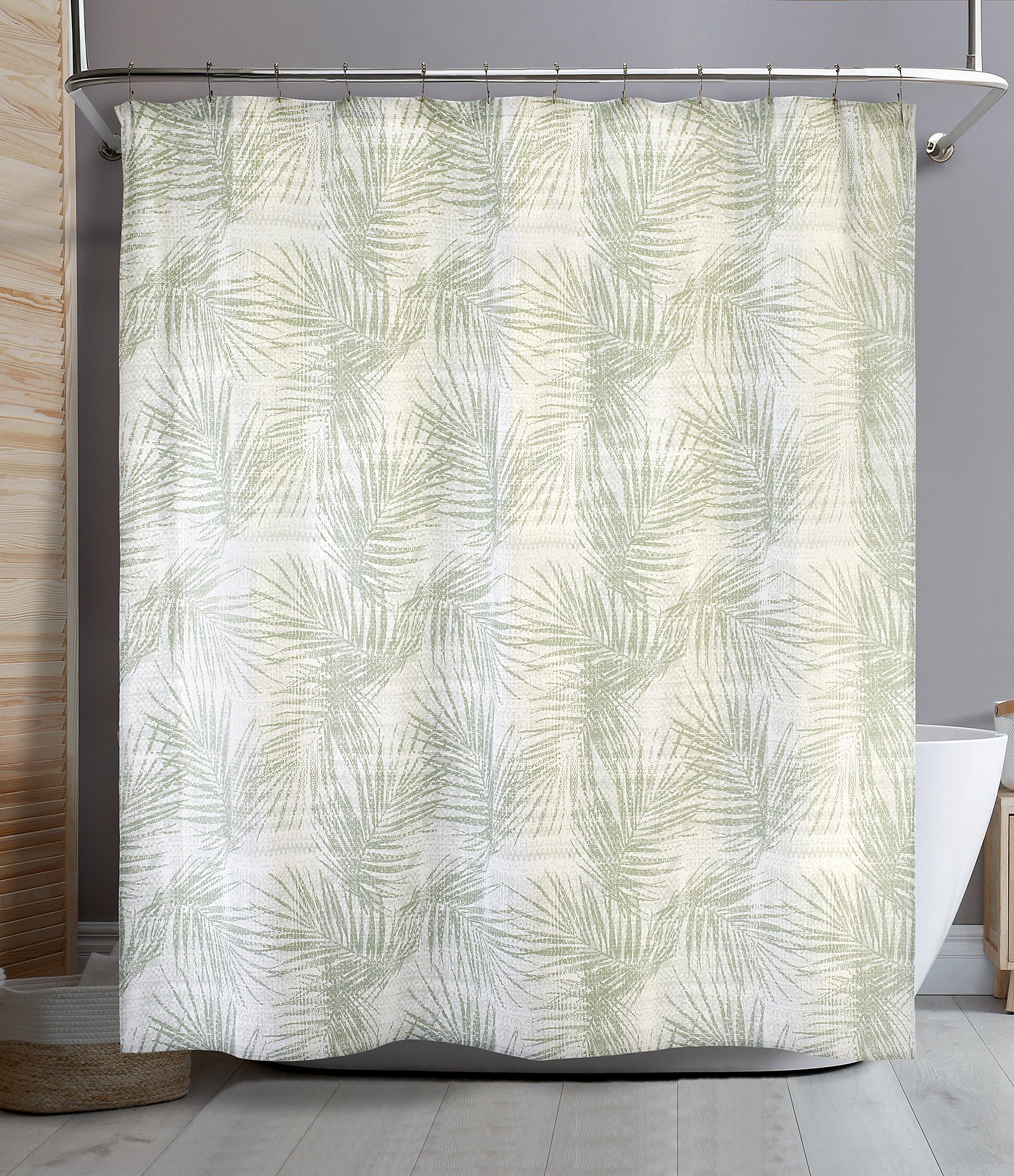 Avanti Linens Palmera Palms Print Decorative Shower Curtain