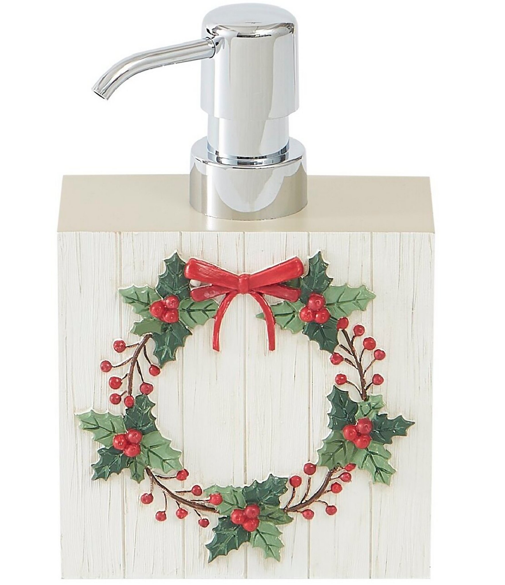 Avanti Linens Patchwork Plaid Decorative Holiday Lotion Soap Sanitizer Dispenser
