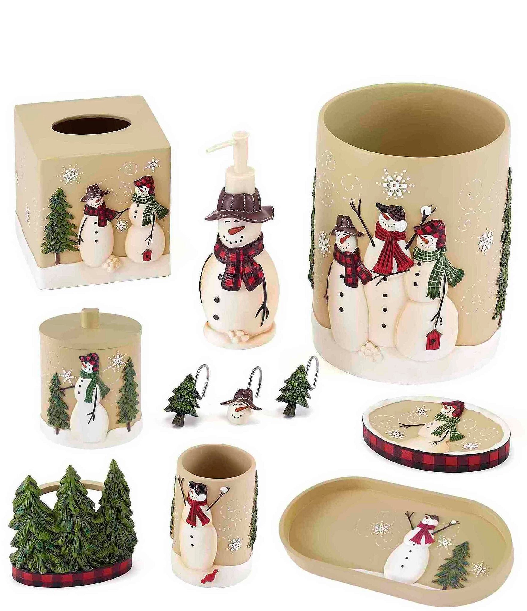 Avanti Linens Snowmen Gathering Collection Vanity Bath Tray