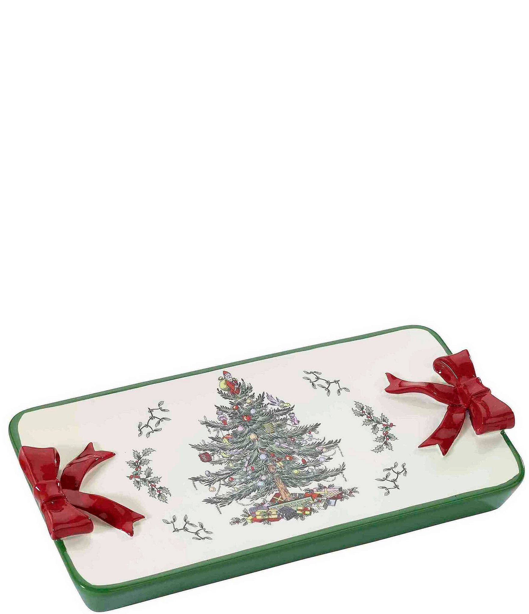 Avanti Linens Spode Christmas Tree® Collection Dimensional Red Ribbons Vanity Bath Tray