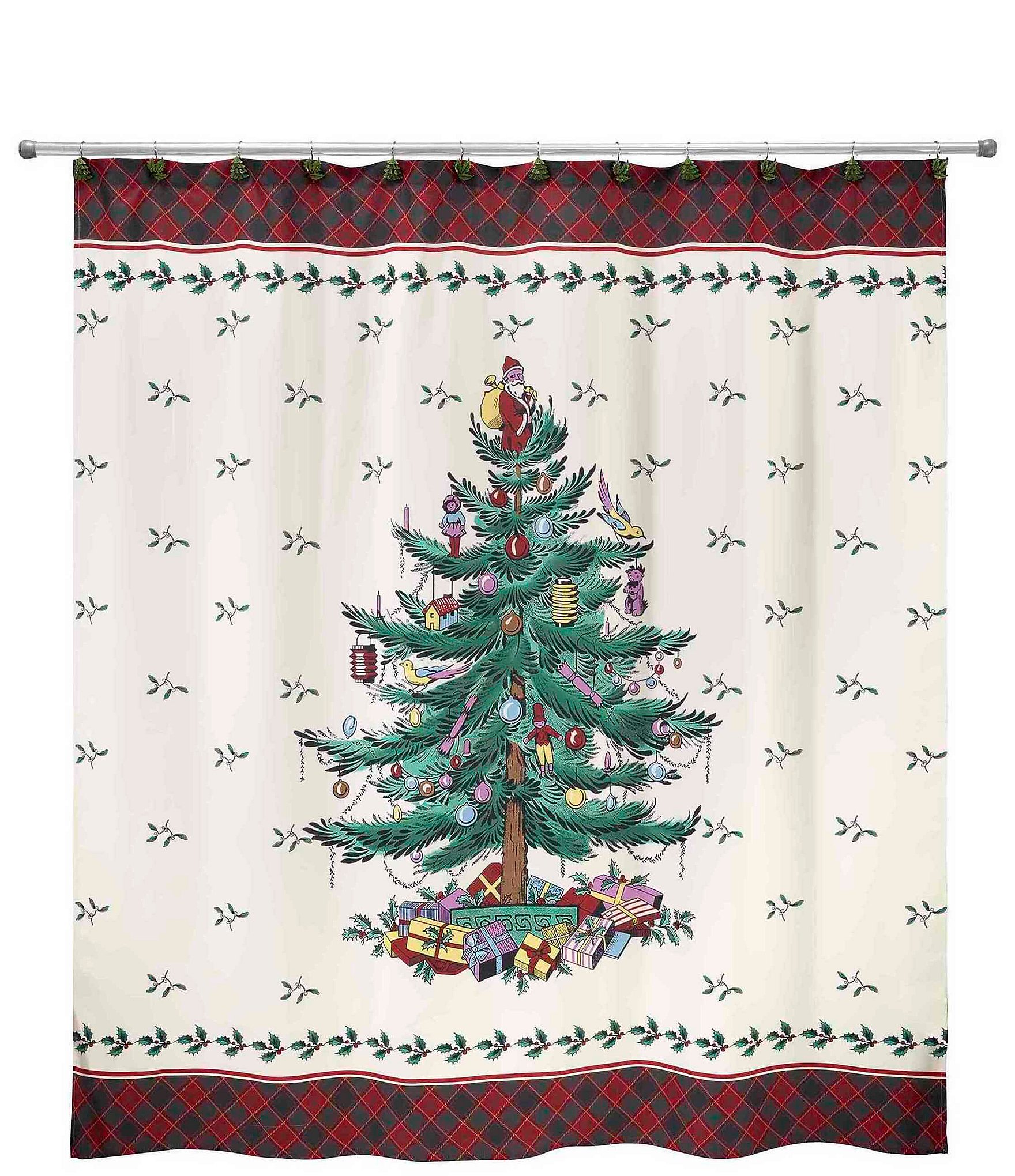 Avanti Linens Spode Christmas Tree® Tartan Shower Curtain