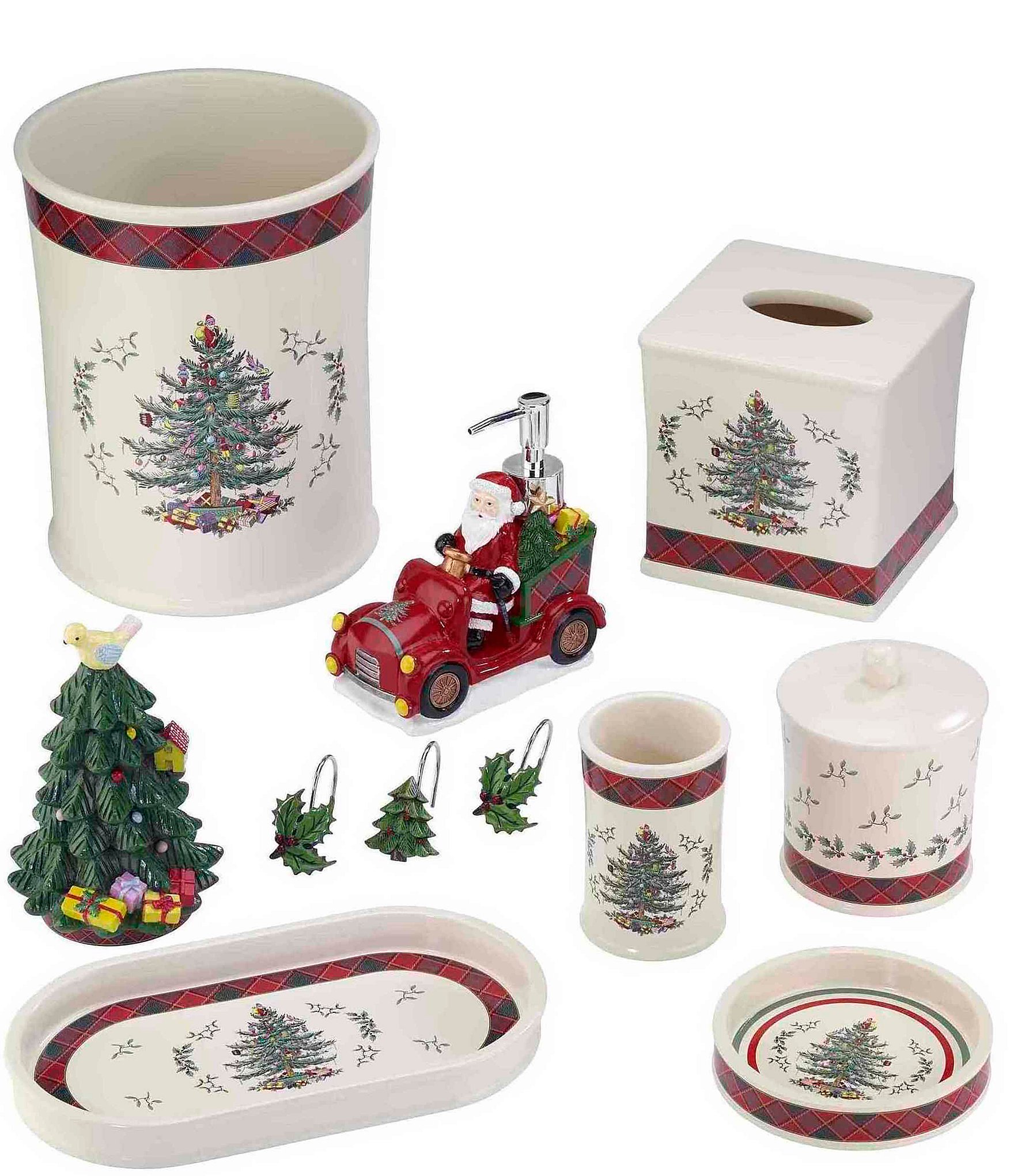 Avanti Linens Spode Christmas Tree® Tartan Shower Hook Set