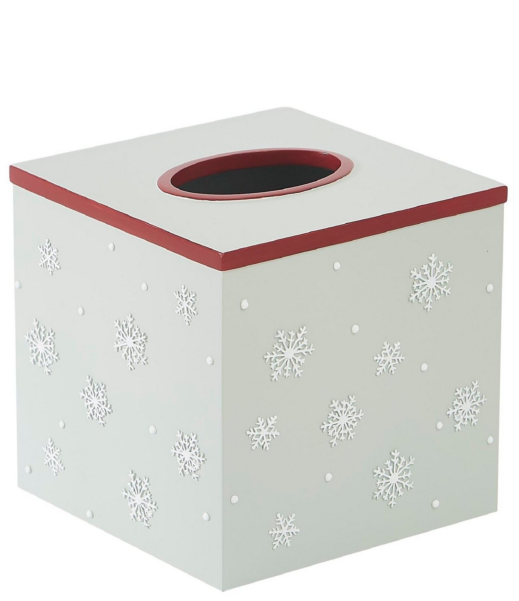 Avanti Linens Three-Dimensional Snow Covered Snowy Pines Tissue Box Cover