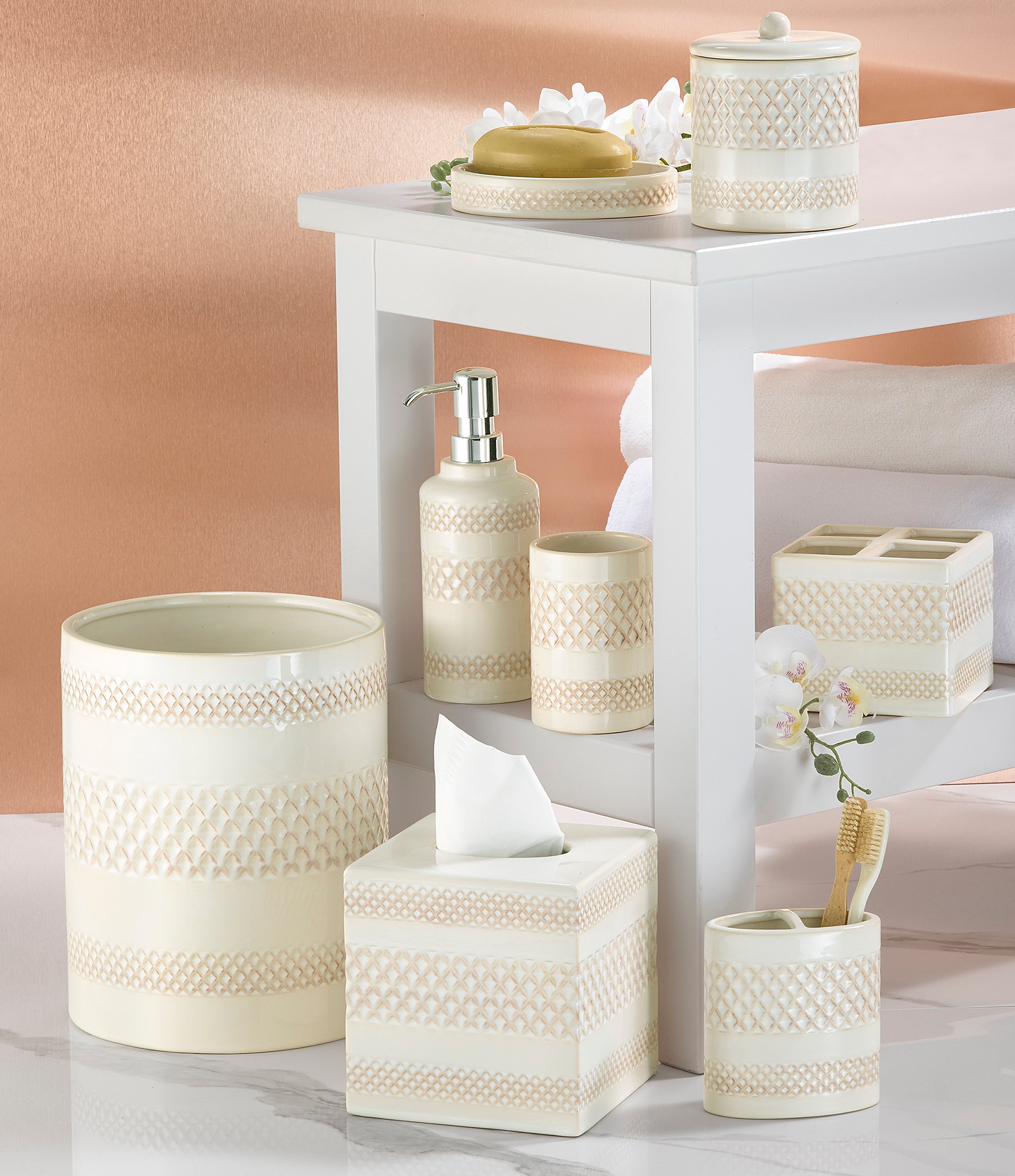 Avanti Linens x Nicole Miller Lyra Ceramic Covered Jar