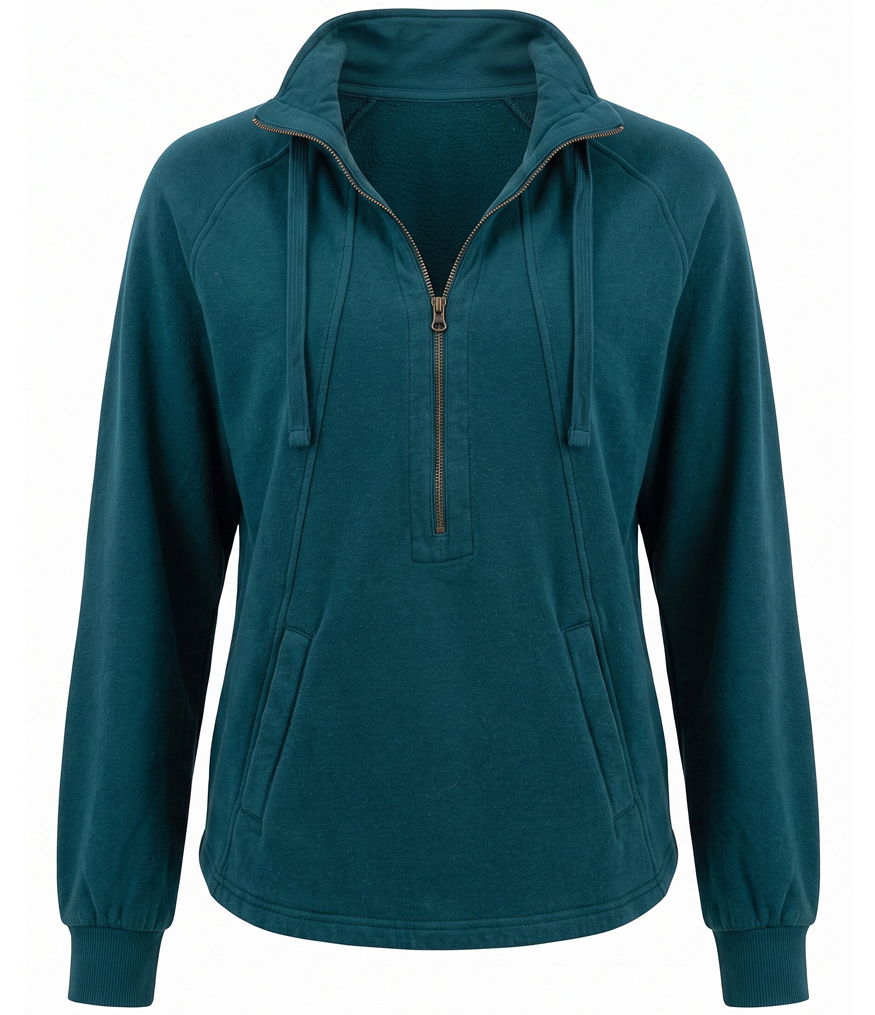 Aventura Cotton Drift Fleece Knit Stand Collar Half Zip Pullover Sweater