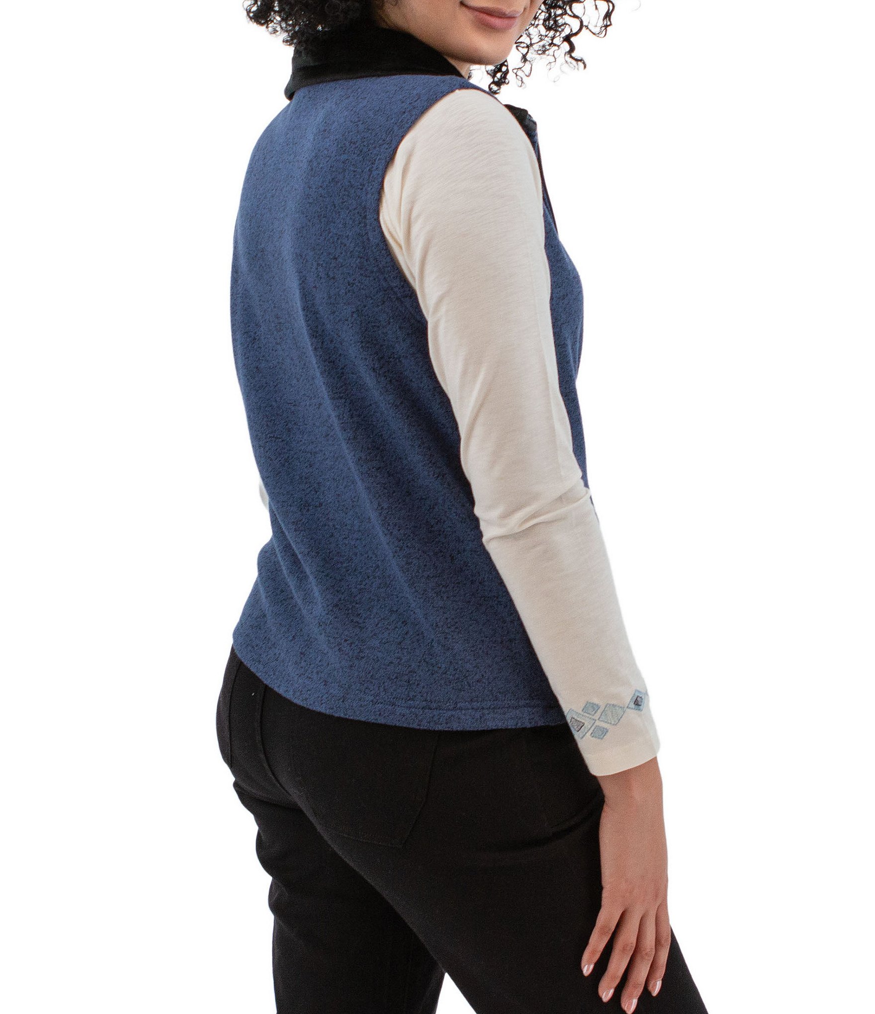 Aventura Heavenly Soft Solid Fleece Knit Collared Neck Zip Front Vest