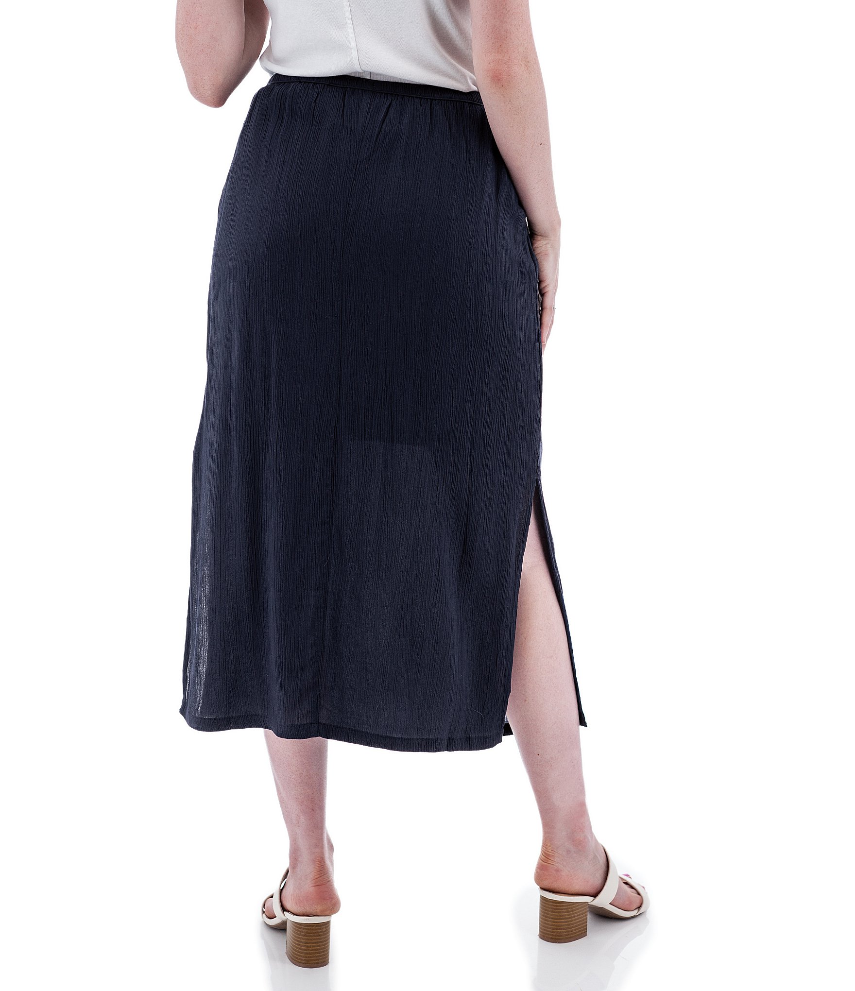 Aventura Sorrento Crepe Woven Midi A-Line Pull-On Skirt