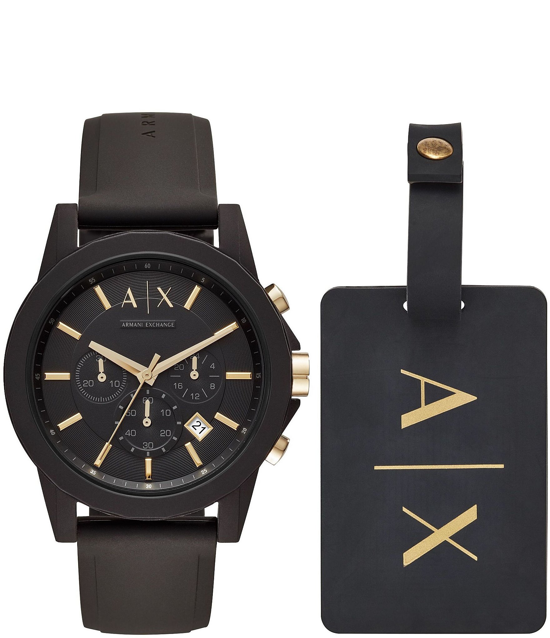 armani exchange watches leather strap