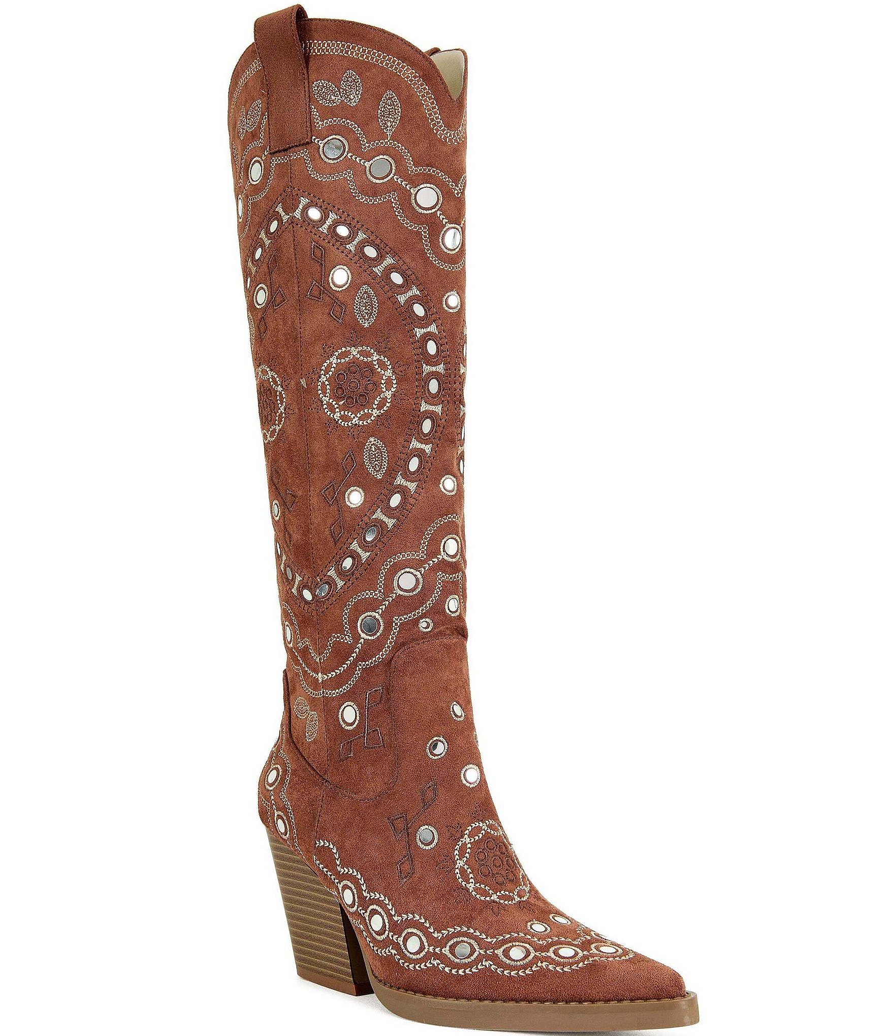 Azalea Wang Aamina Studded Tall Western Boots