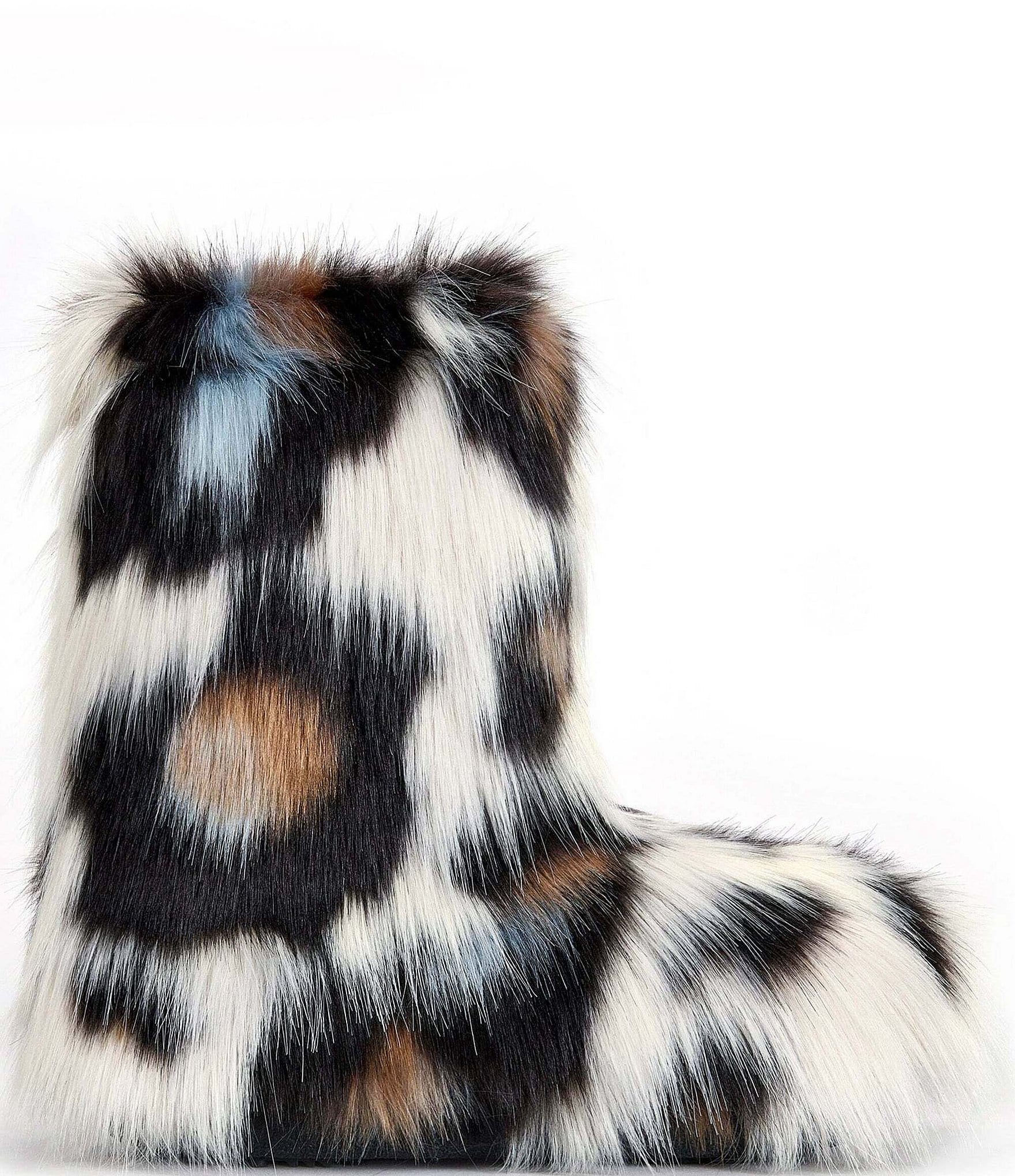Azalea Wang Albert Leopard Print Faux Fur Platform Boots