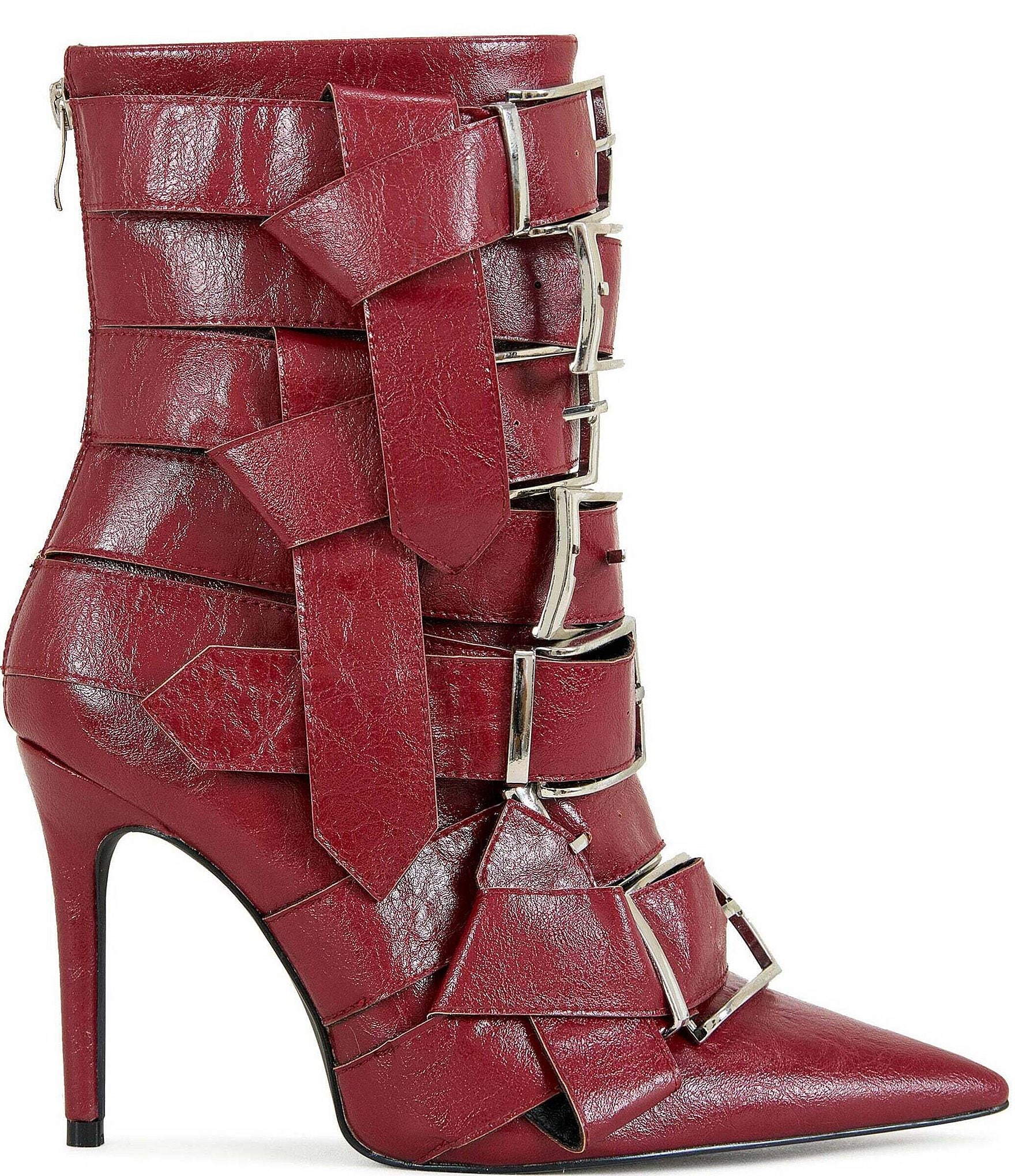 Azalea Wang Alcetas Buckled Straps Pointed Toe Booties