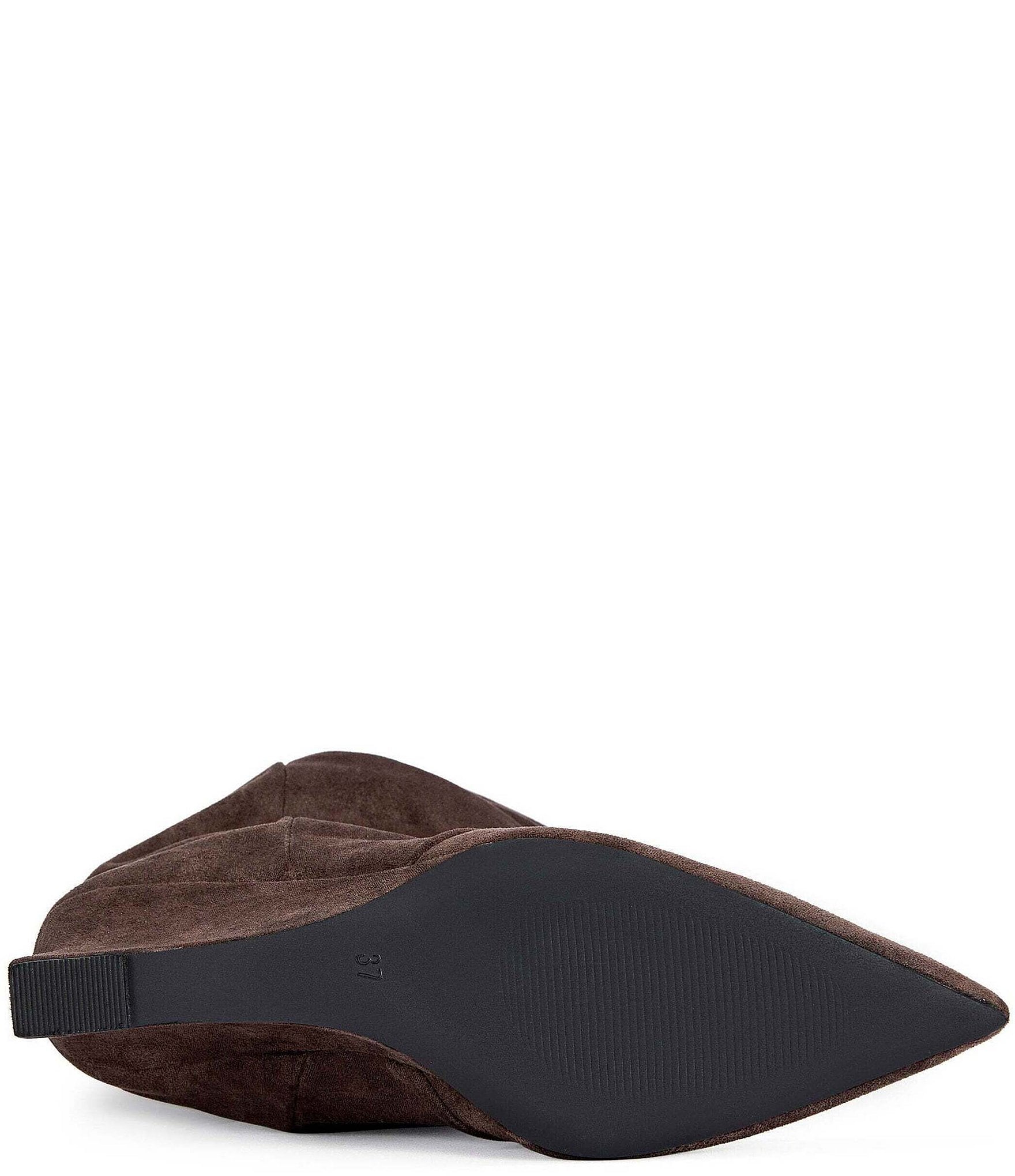 Azalea Wang Alissa Slouch Shaft Pointed Toe Wedge Mid Boots