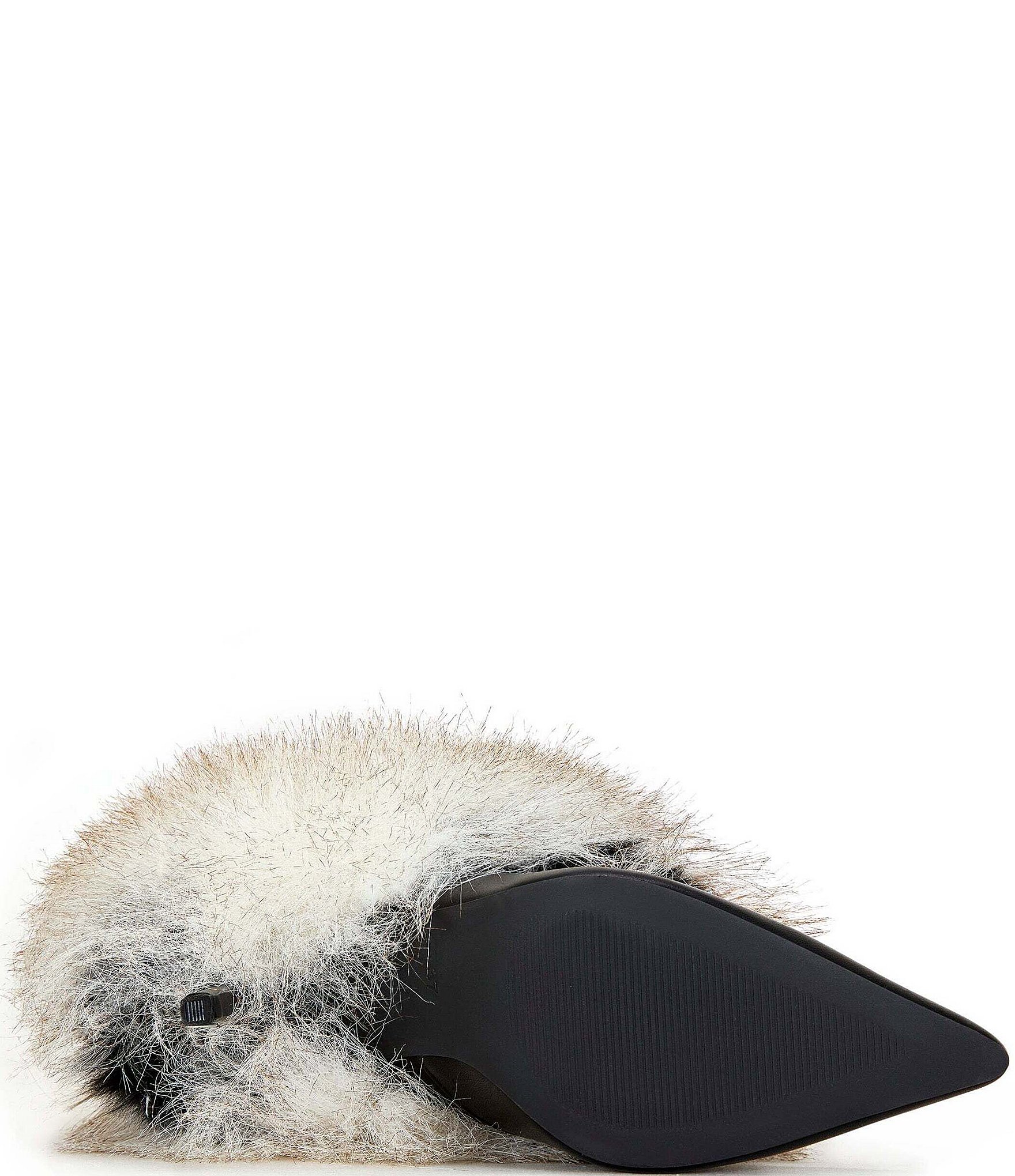 Azalea Wang Astrali Faux Fur Shaft Pointed Toe Stiletto Booties