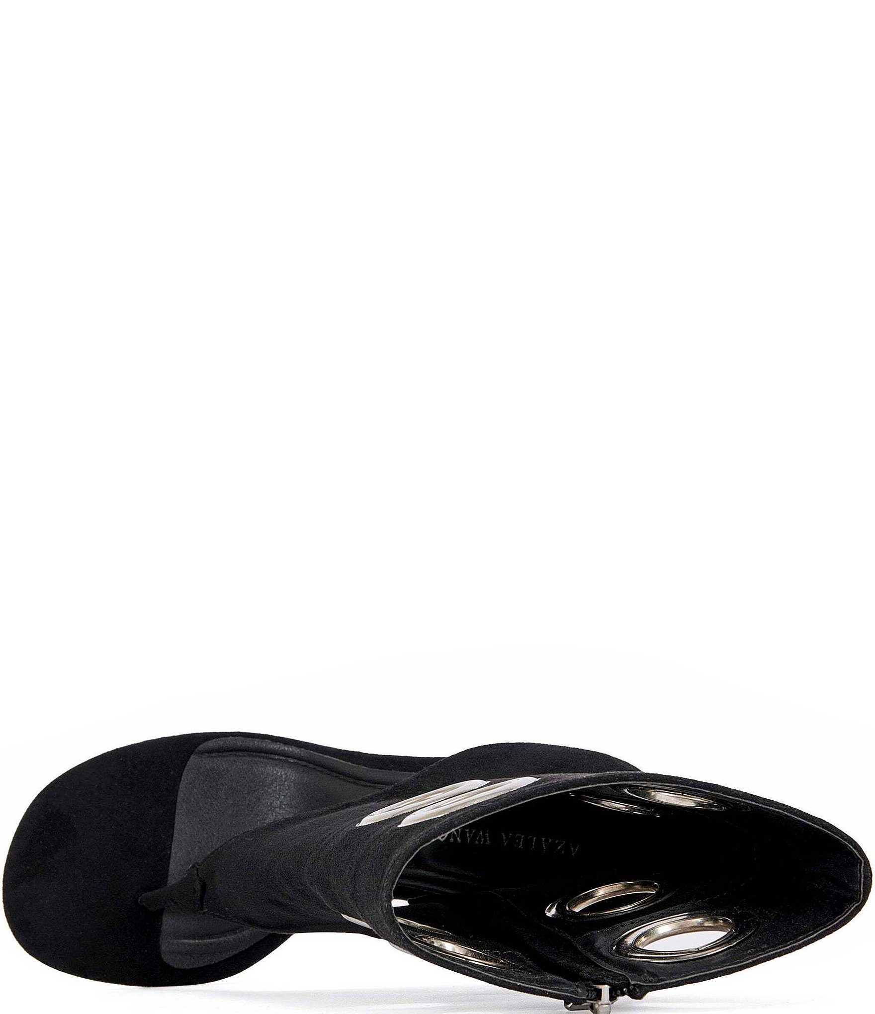 Azalea Wang Baina Stiletto Thong Grommet Booties