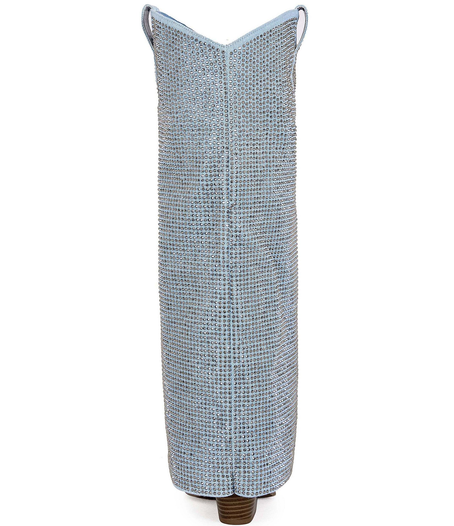 Azalea Wang Banian Denim Western Fold Over Tall Western Boots