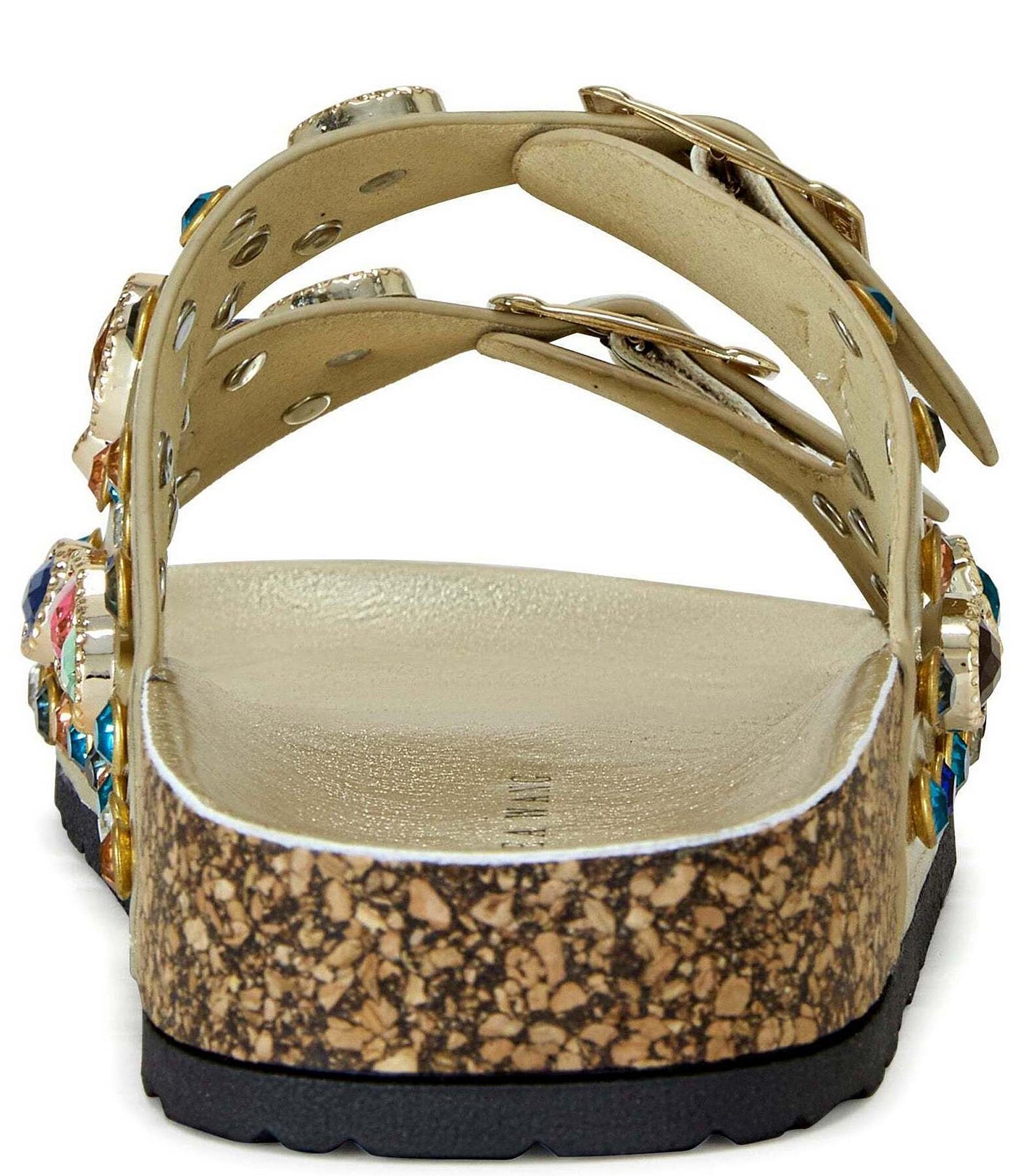 Azalea Wang Bayleaves Jewel Embellished Double Banded Flat Sandals