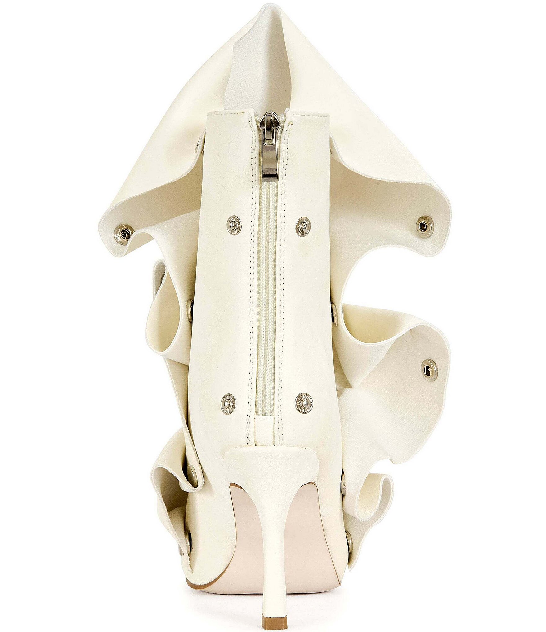Azalea Wang Birdsong Slouchy Hardware Detail Peep Toe Booties