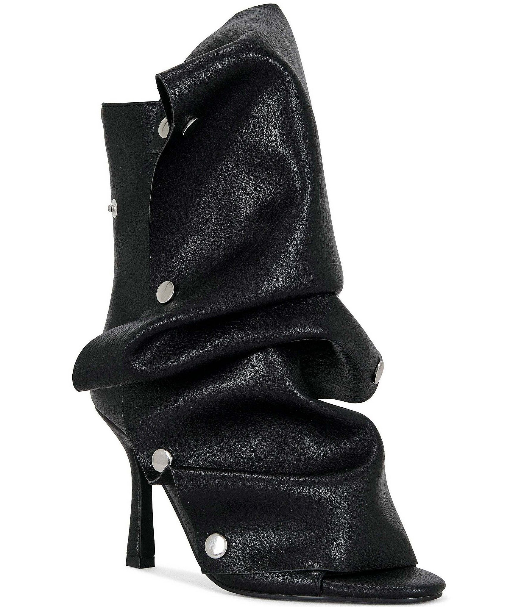 Azalea Wang Birdsong Ruched Snap Hardware Peep Toe Booties