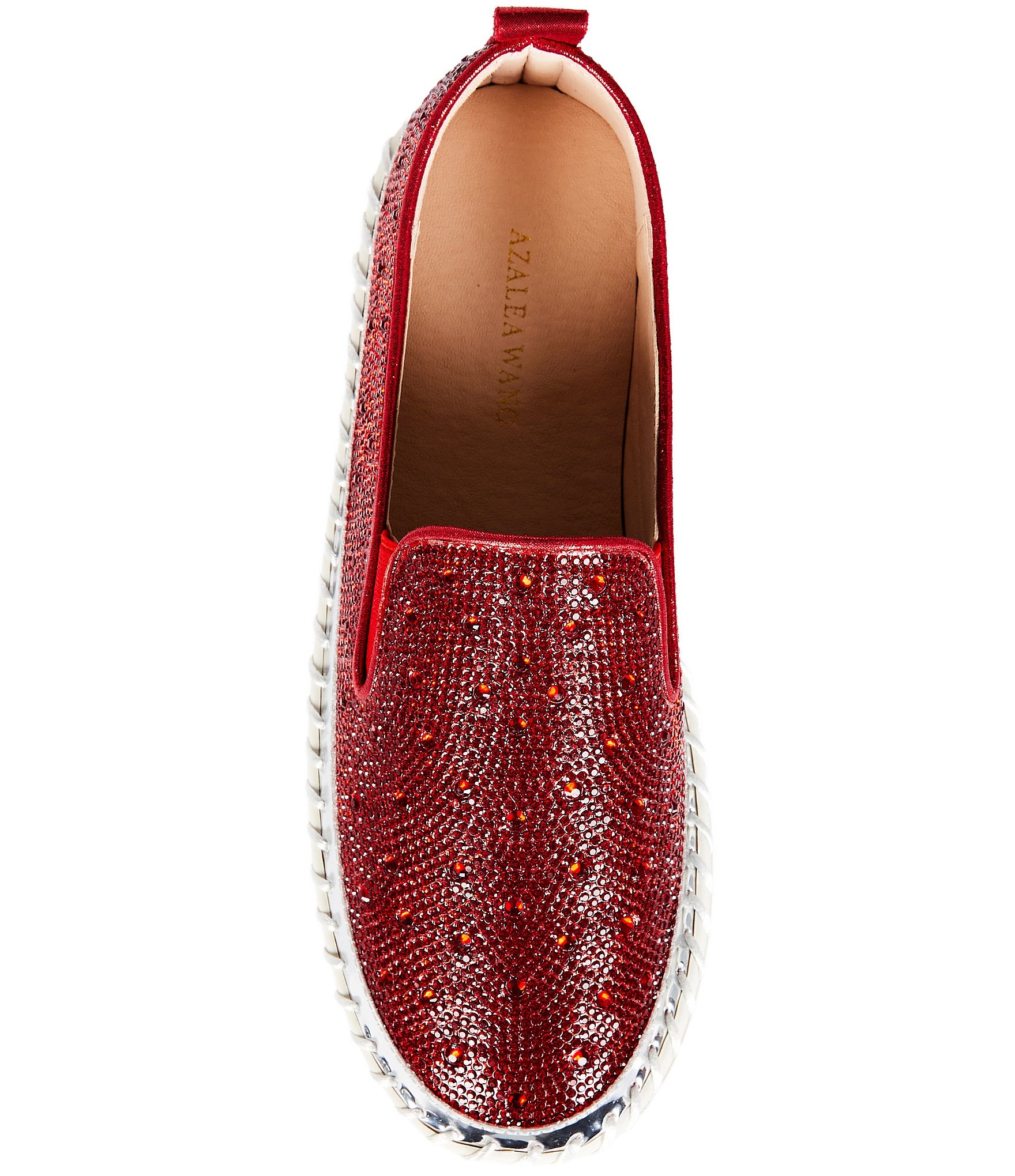 Azalea Wang Brittany Rhinestone Platform Slip On Sneakers
