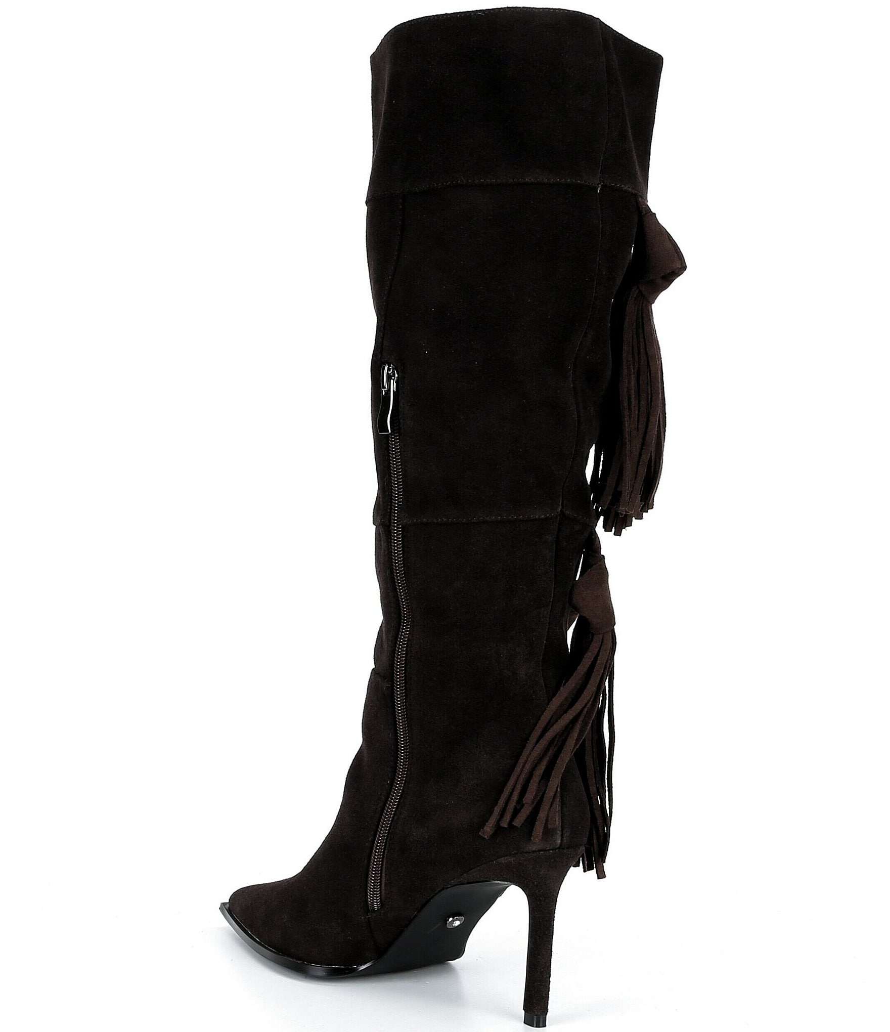 Azalea Wang Cabrera Suede Fringe Tassel Tall Boots