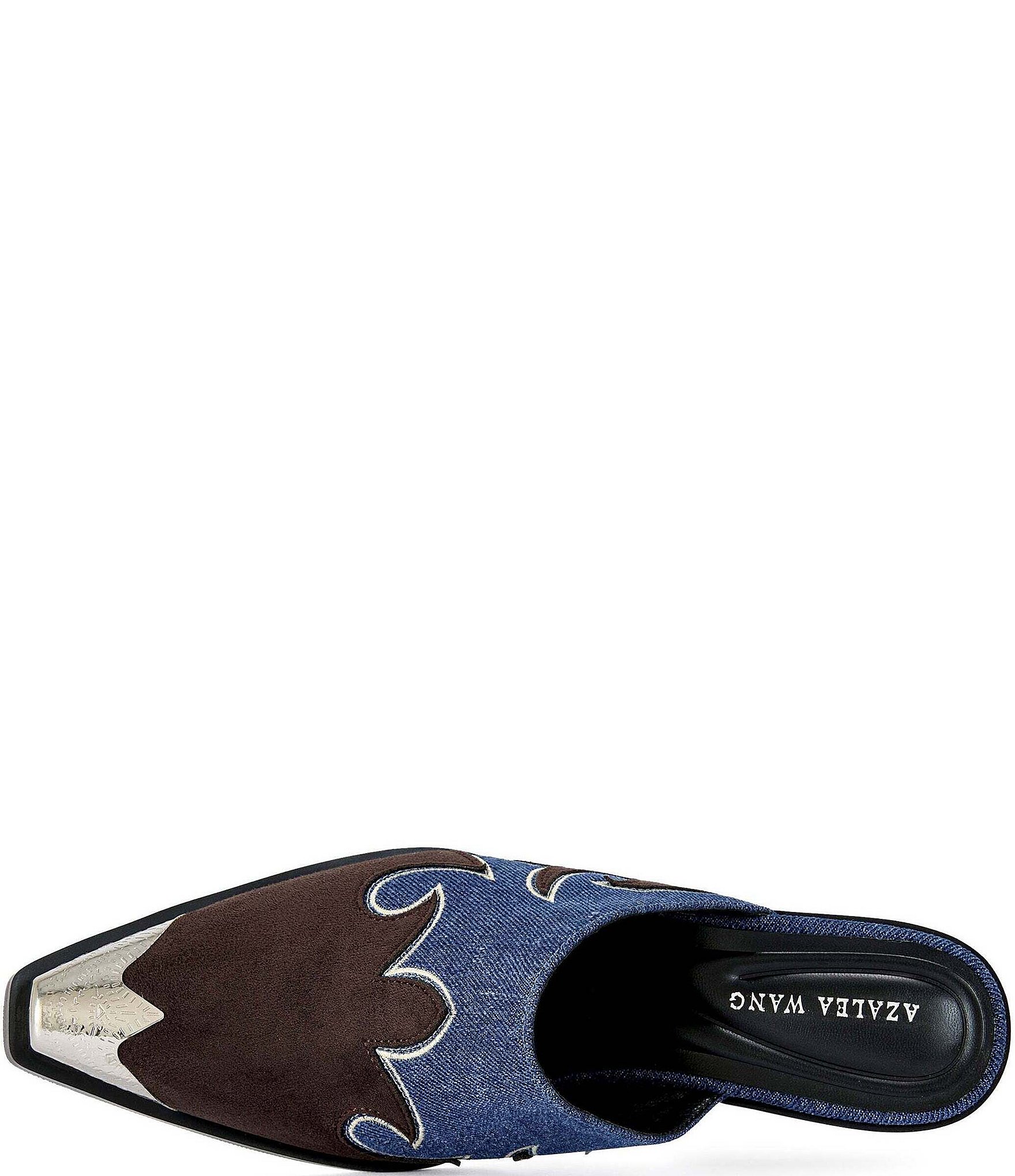 Azalea Wang Cecily Denim Cap Toe Mules