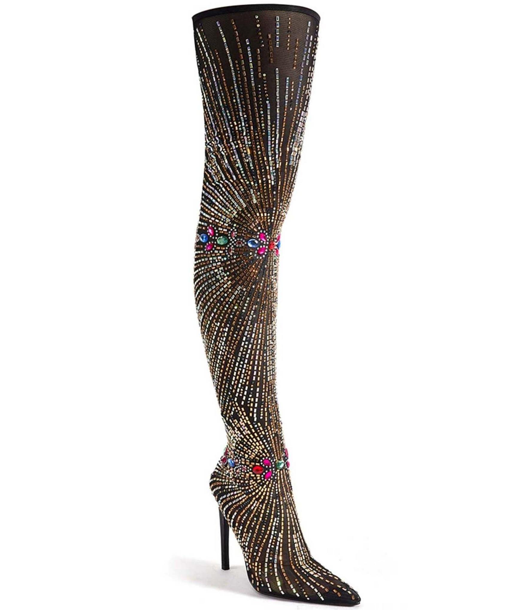 rhinestone boots: Women's Over the Knee Boots