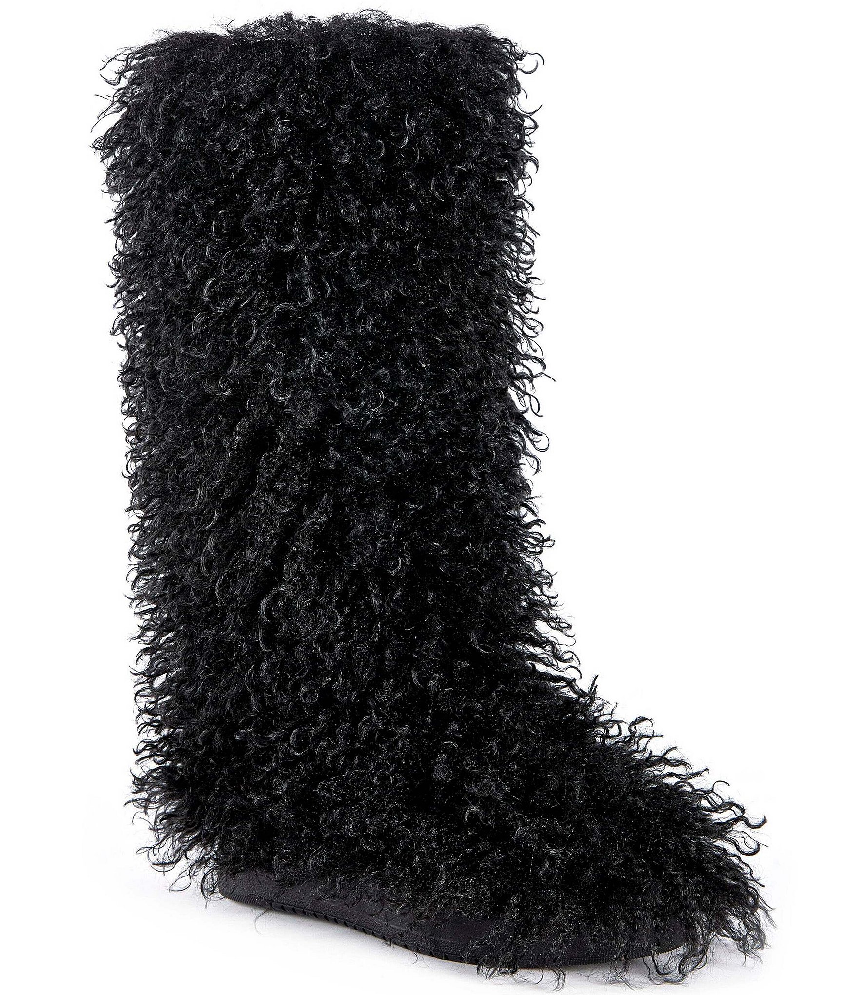 Azalea Wang Denton Faux Fur Platform Tall Boots